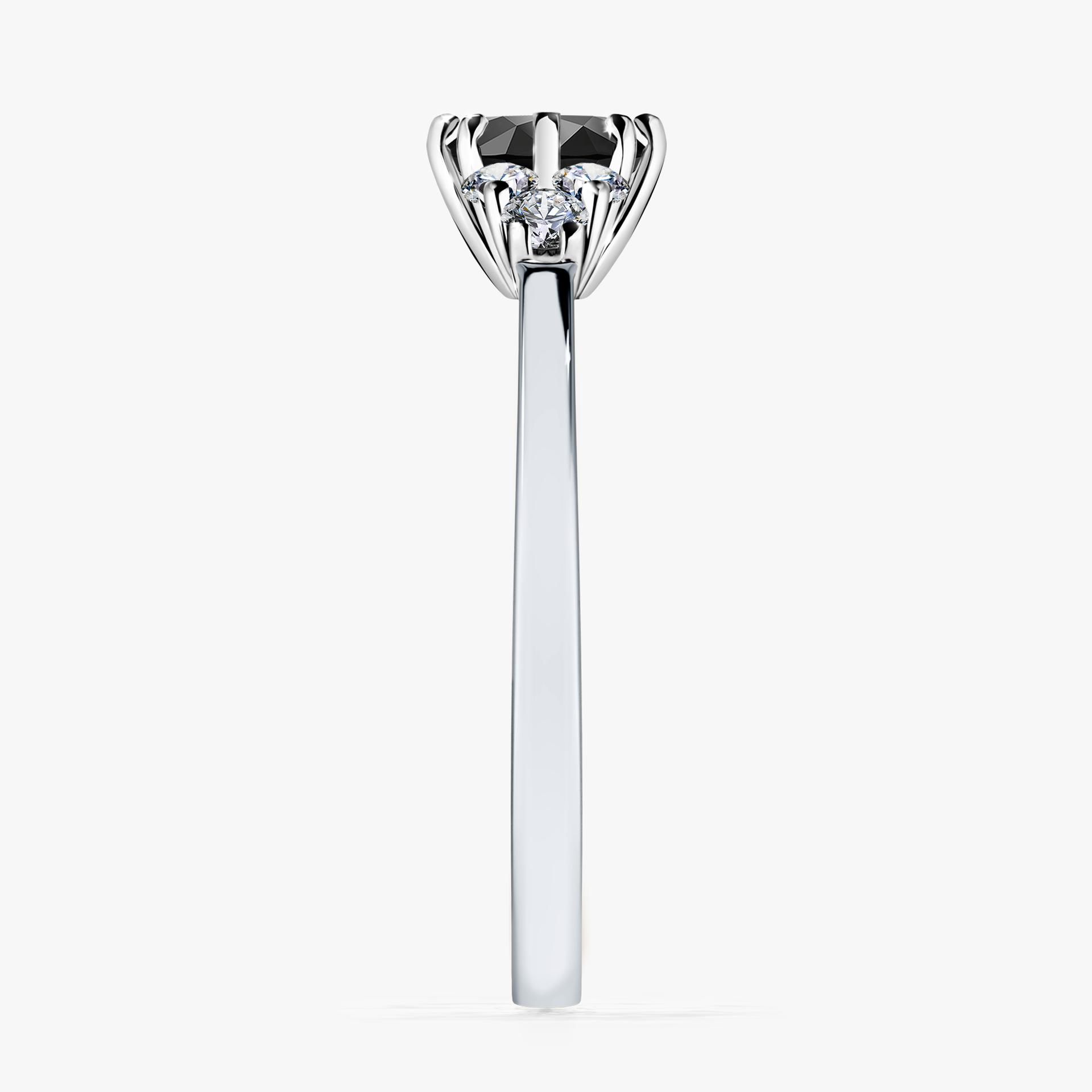 Pierscionek zareczynowy z diamentem czarnym 068 CT z bialego zlota my lilly 03
