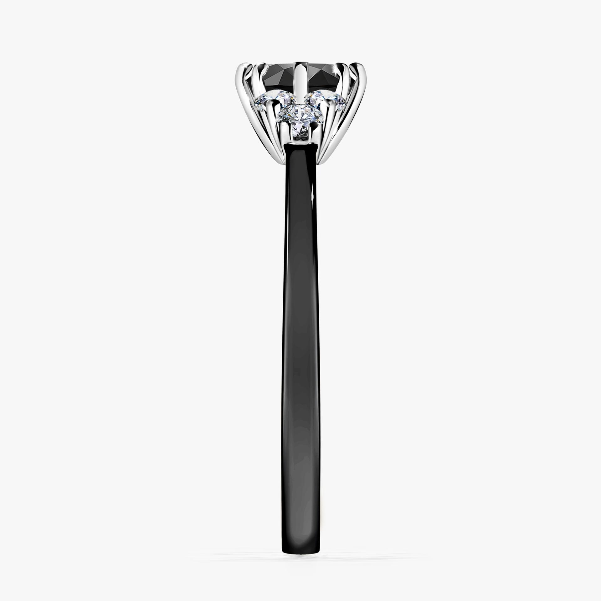 Pierscionek zareczynowy z diamentem czarnym 068 CT z czarnego zlota my lilly 03