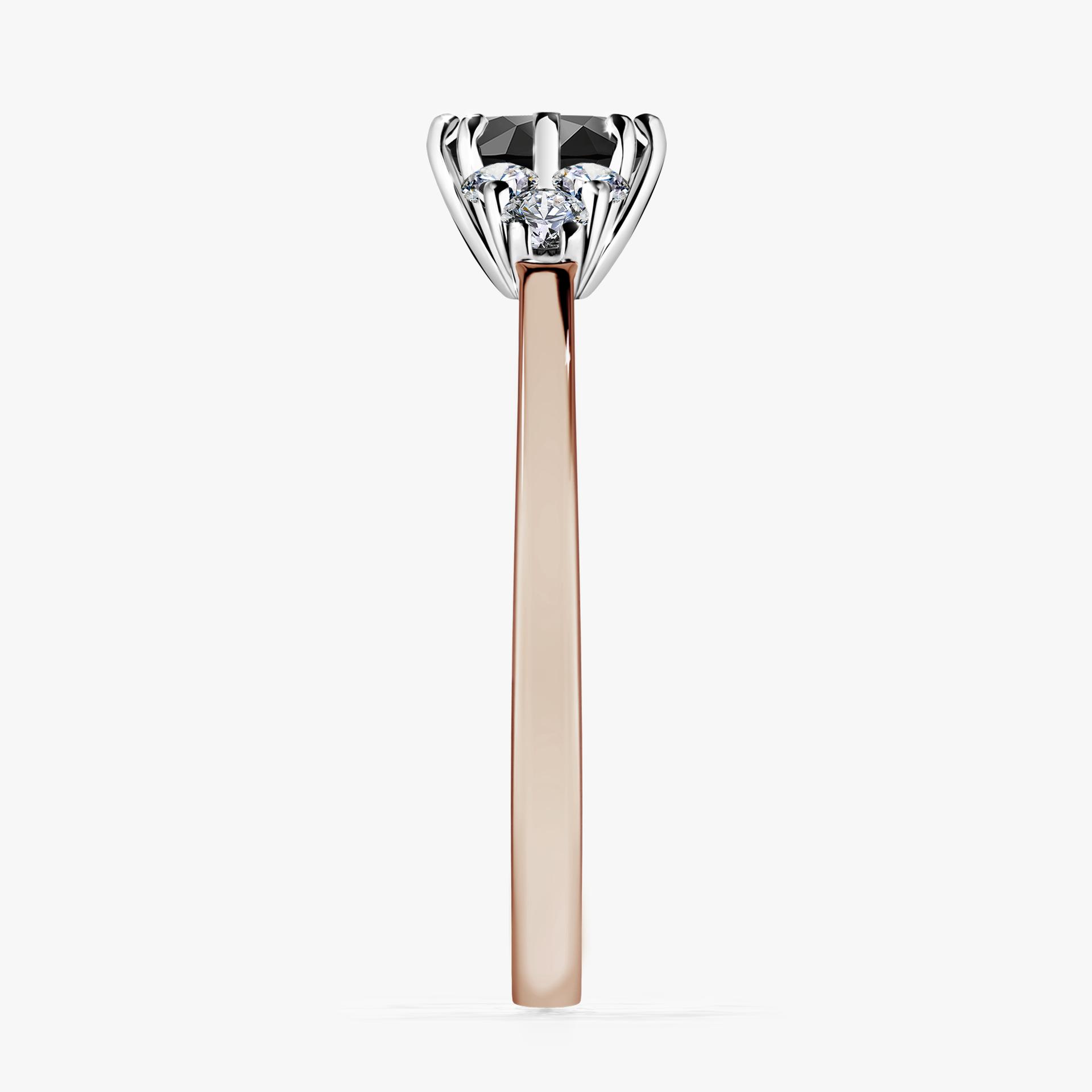 Pierscionek zareczynowy z diamentem czarnym 068 CT z rozowego zlota my lilly 03