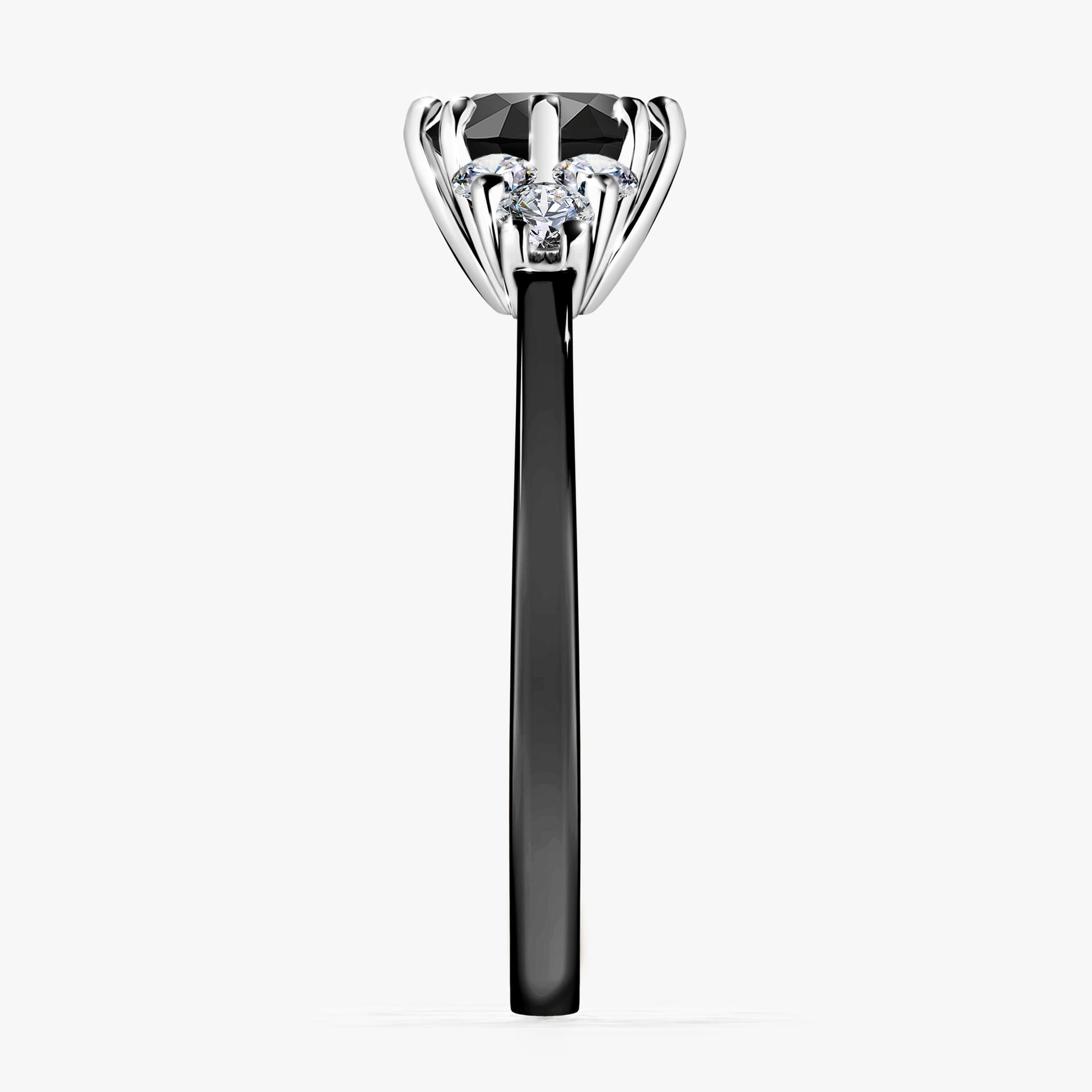 Pierscionek zareczynowy z diamentem czarnym 098 CT z czarnego zlota my lilly 03