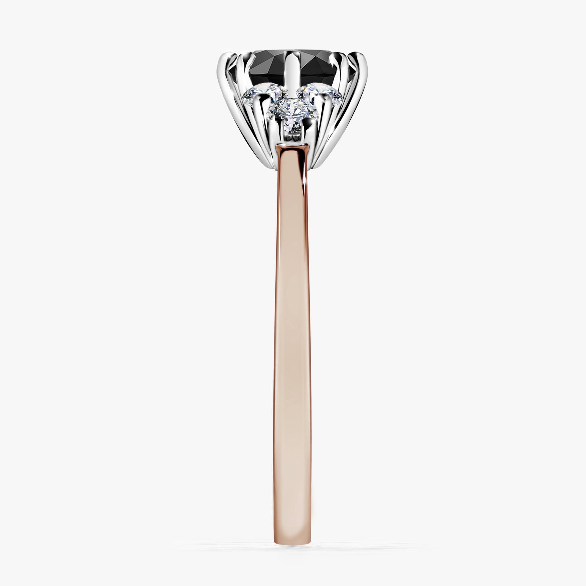 Pierscionek zareczynowy z diamentem czarnym 098 CT z rozowego zlota my lilly 03