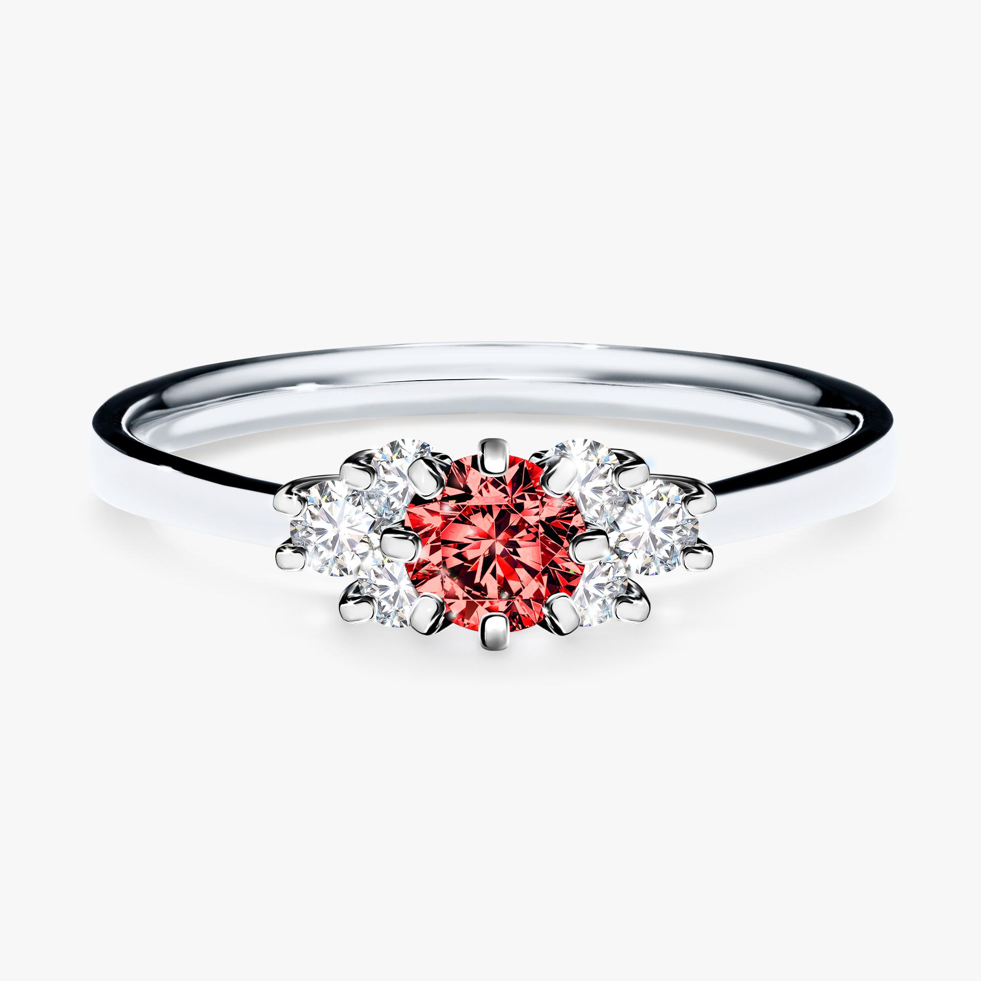 Pierscionek zareczynowy z diamentem czerwony 043 CT z bialego zlota my lilly 01