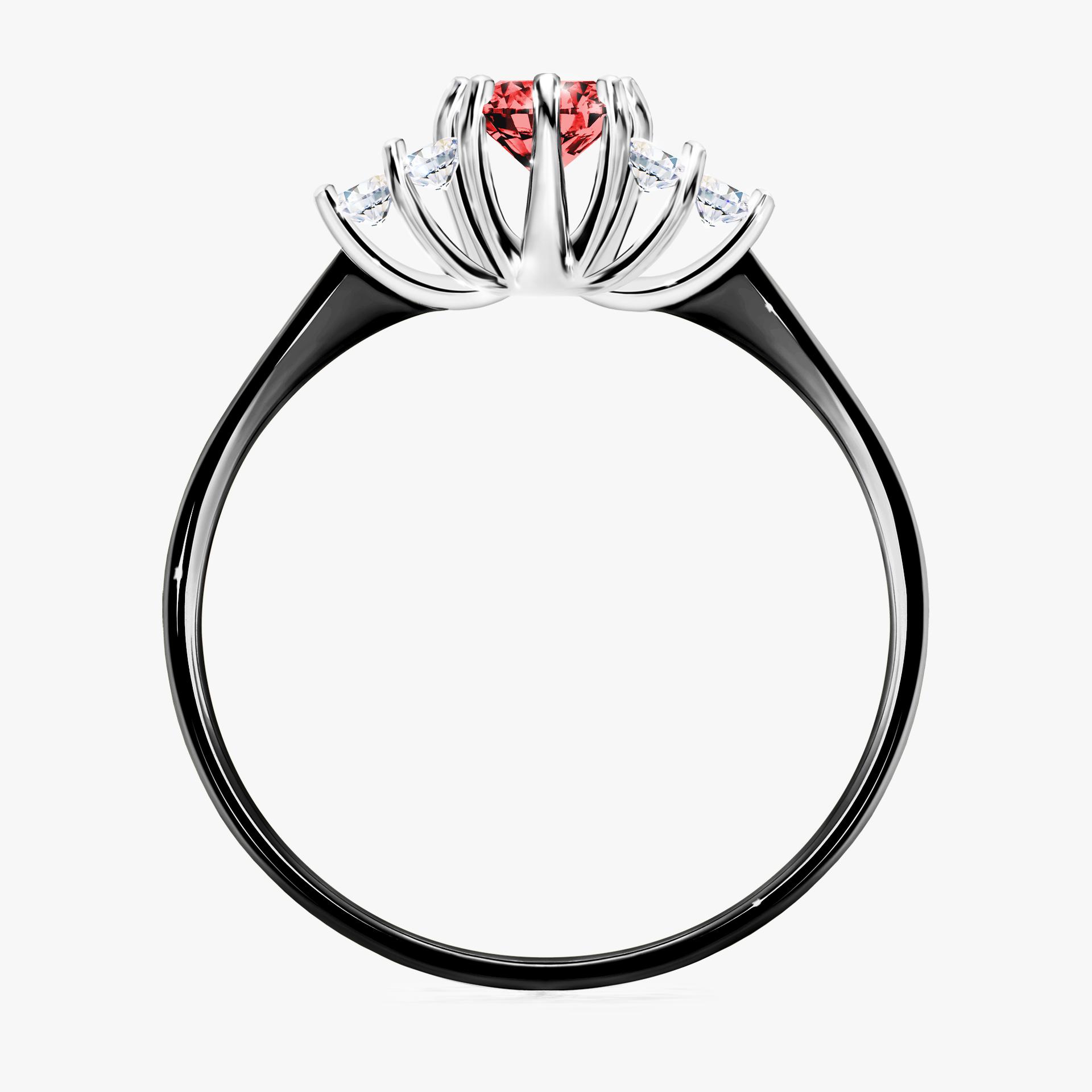 Pierscionek zareczynowy z diamentem czerwony 043 CT z czarnego zlota my lilly 02