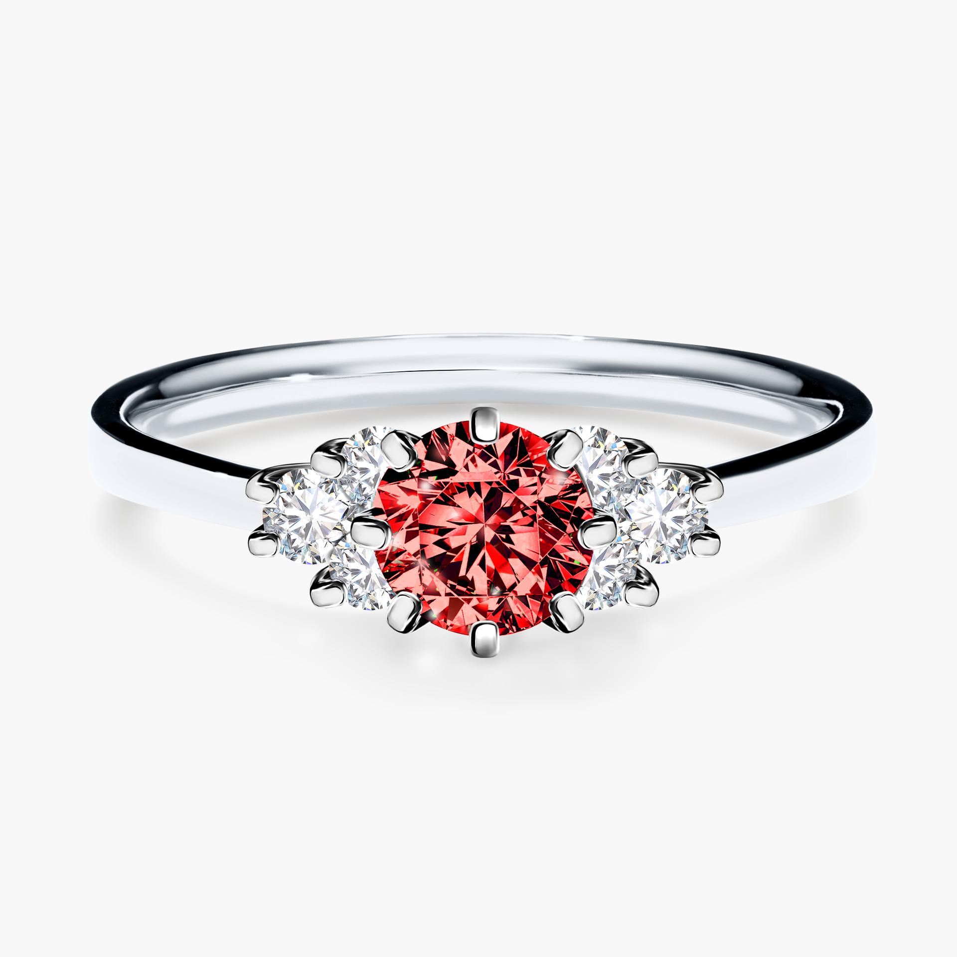 Pierscionek zareczynowy z diamentem czerwony 068 CT z bialego zlota my lilly 01