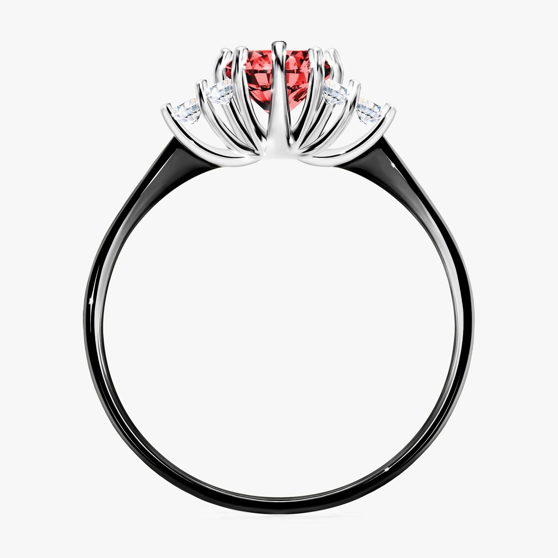 Pierscionek zareczynowy z diamentem czerwony 068 CT z czarnego zlota my lilly 02
