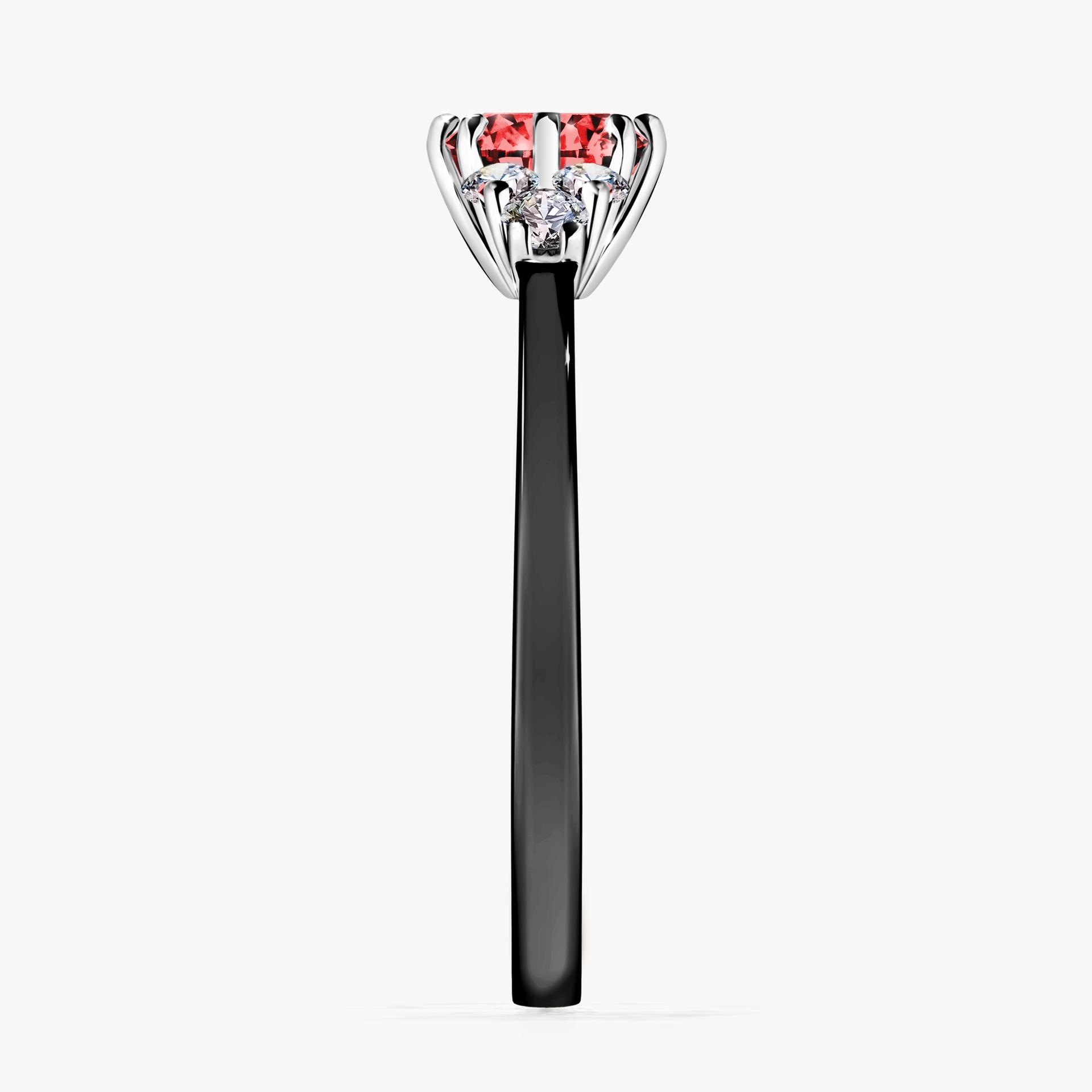 Pierscionek zareczynowy z diamentem czerwony 068 CT z czarnego zlota my lilly 03
