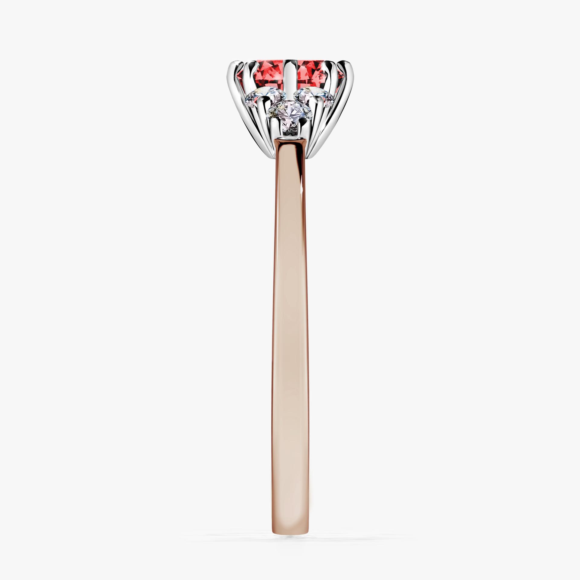 Pierścionek zaręczynowy My Lilly z różowego złota z czerwonym diamentem 0,68ct