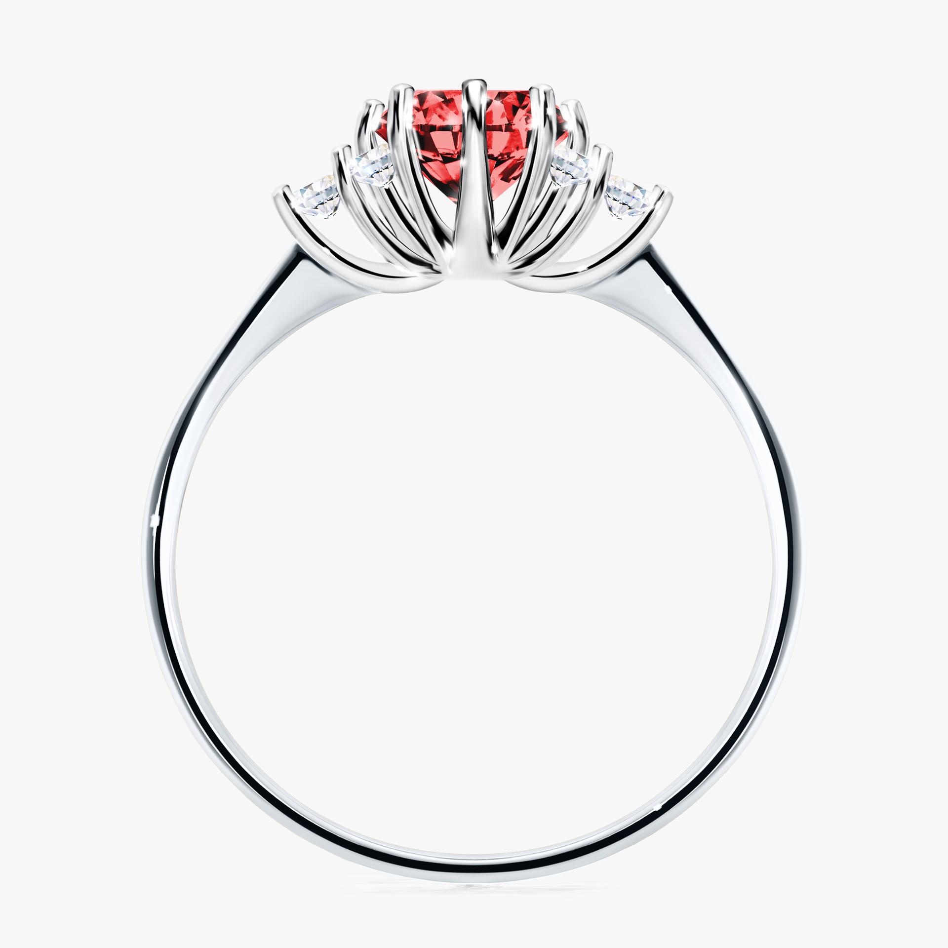 Pierscionek zareczynowy z diamentem czerwony 098 CT z bialego zlota my lilly 02