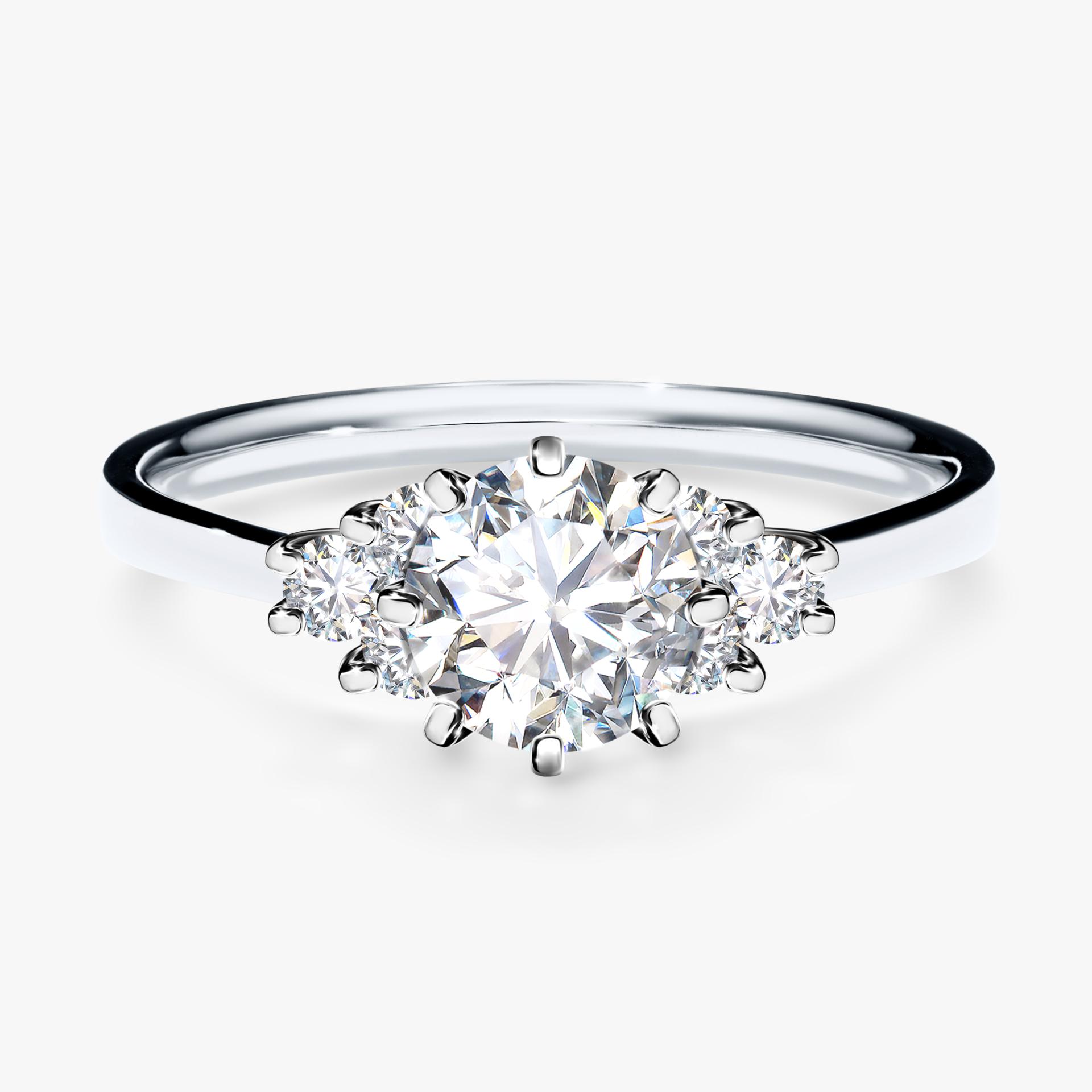 Pierscionek zareczynowy z diamentem laboratoryjnym 098 CT z bialego zlota my lilly 01