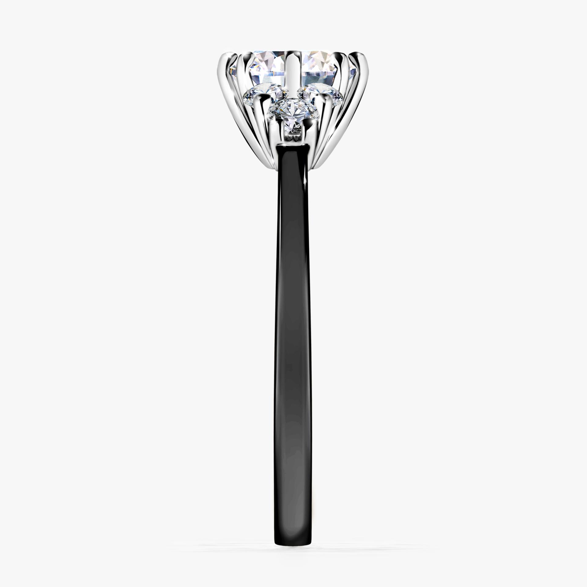 Pierscionek zareczynowy z diamentem laboratoryjnym 098 CT z czarnego zlota my lilly 03