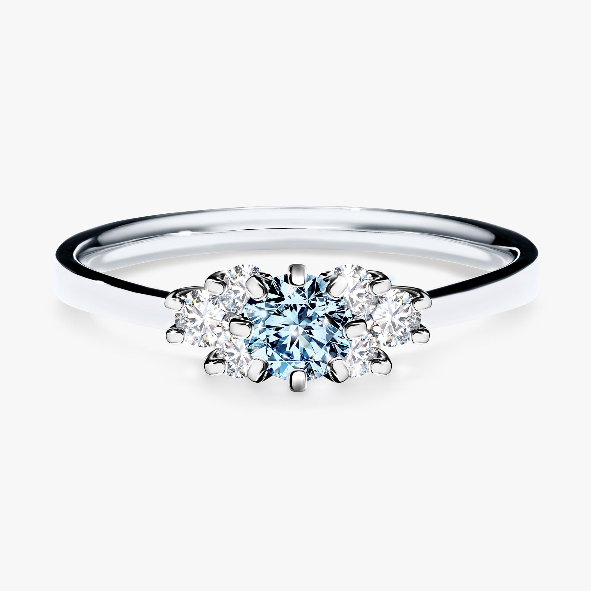 Pierscionek zareczynowy z diamentem niebieski 043 CT z bialego zlota my lilly 01