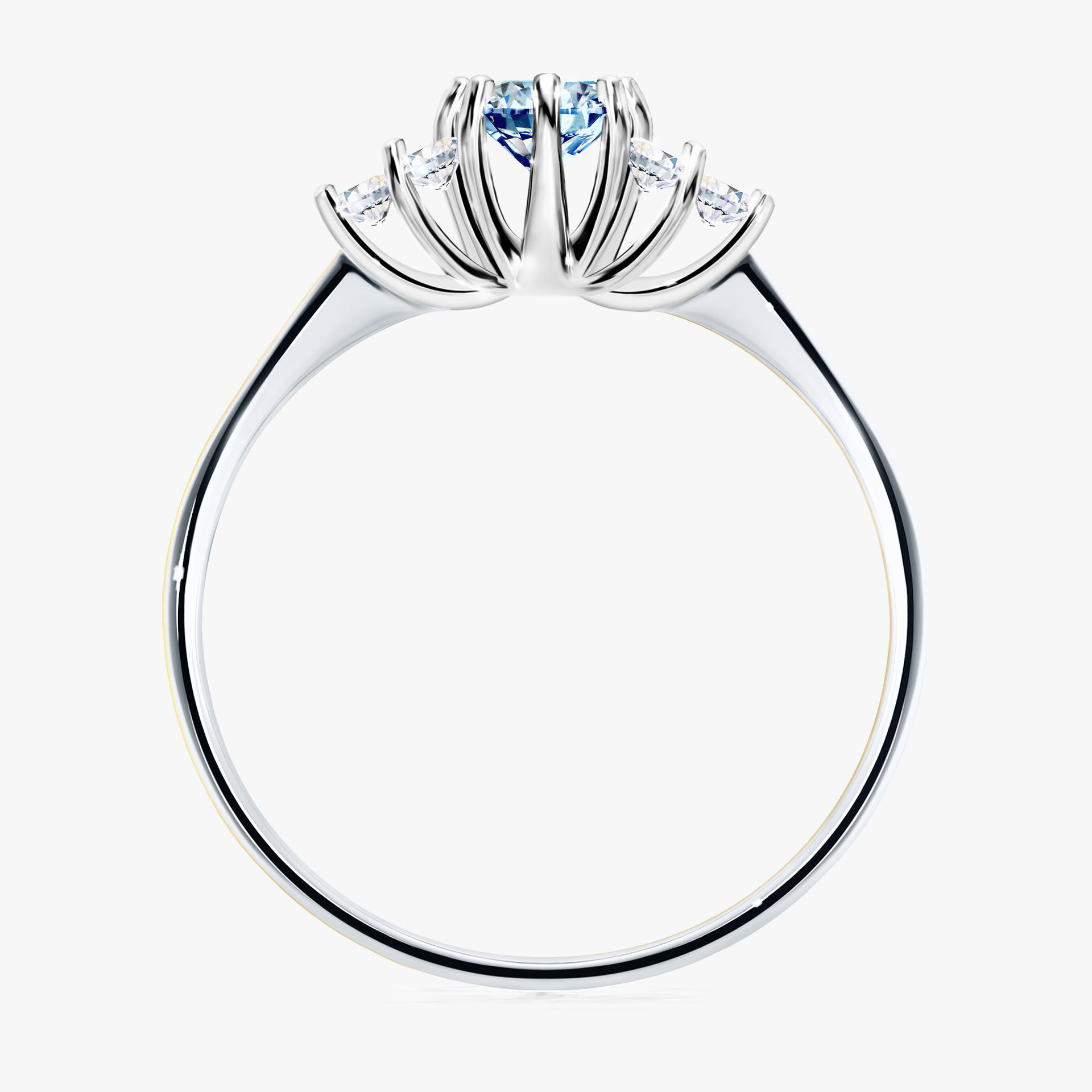 Pierscionek zareczynowy z diamentem niebieski 043 CT z bialego zlota my lilly 02