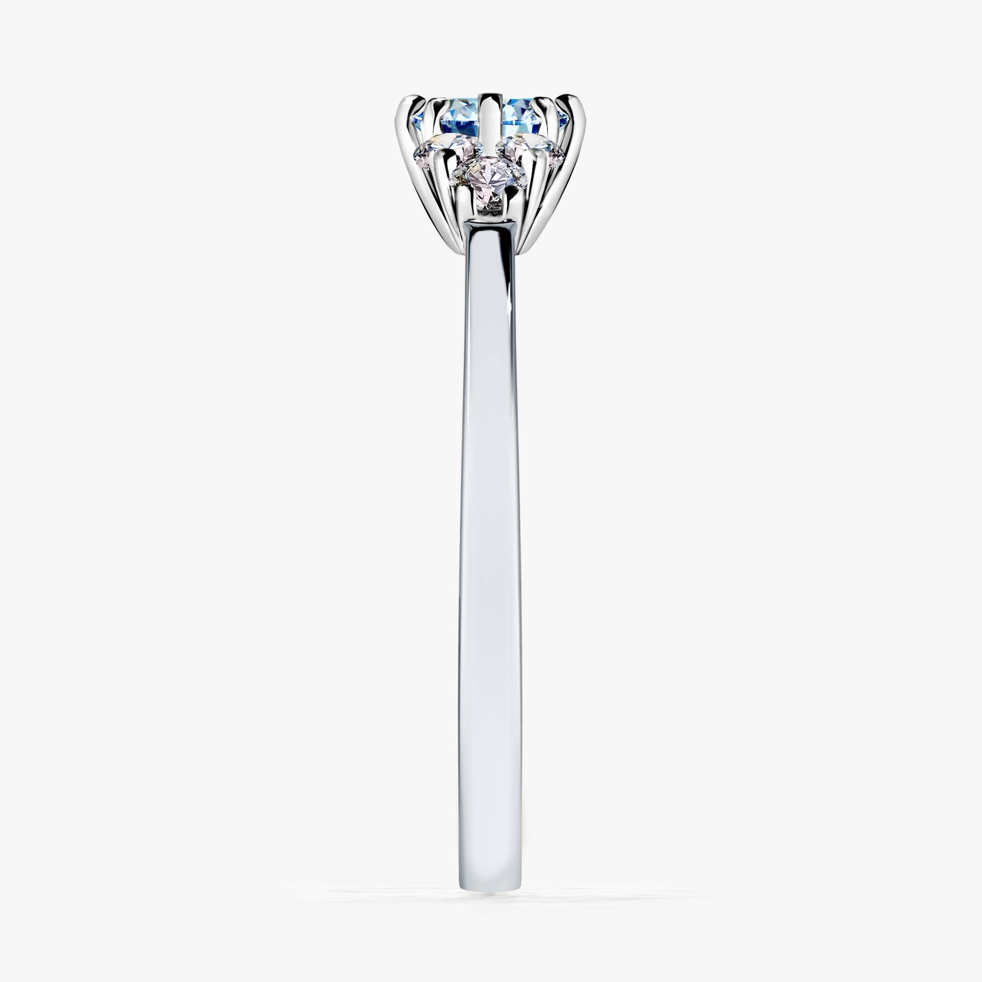 Pierscionek zareczynowy z diamentem niebieski 043 CT z bialego zlota my lilly 03