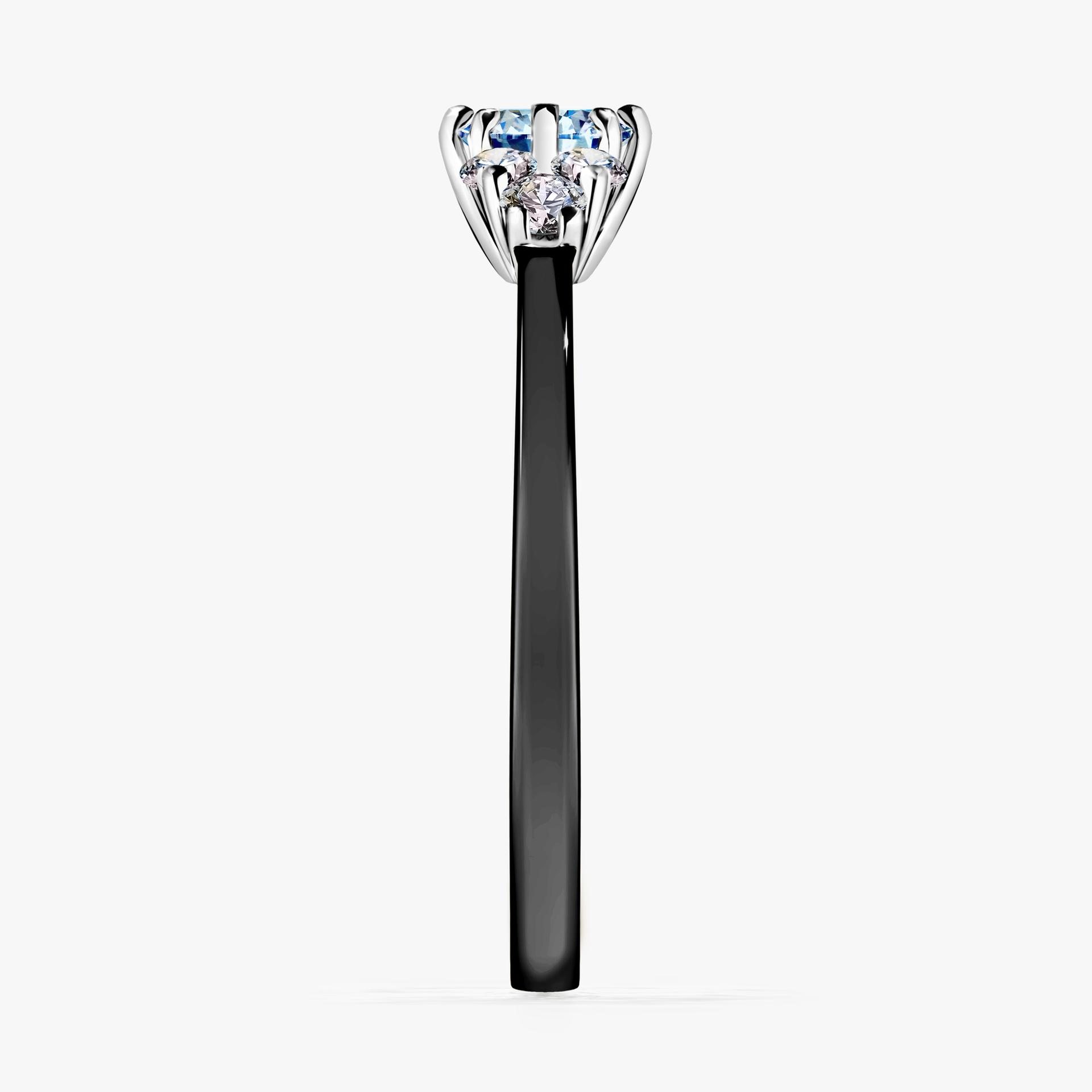 Pierscionek zareczynowy z diamentem niebieski 043 CT z czarnego zlota my lilly 03