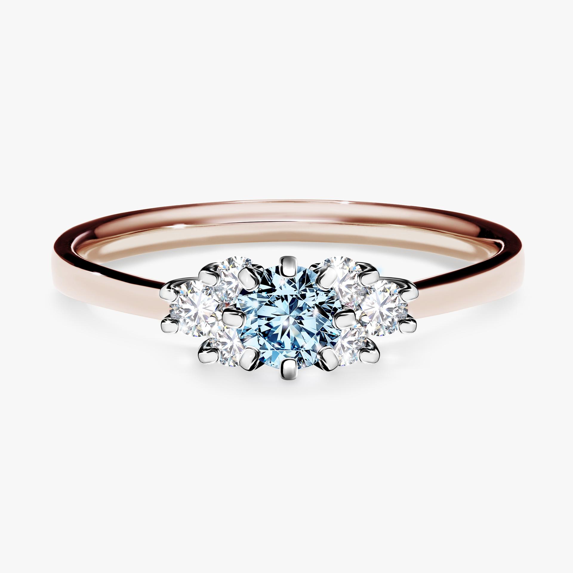 Pierscionek zareczynowy z diamentem niebieski 043 CT z rozowego zlota my lilly 01