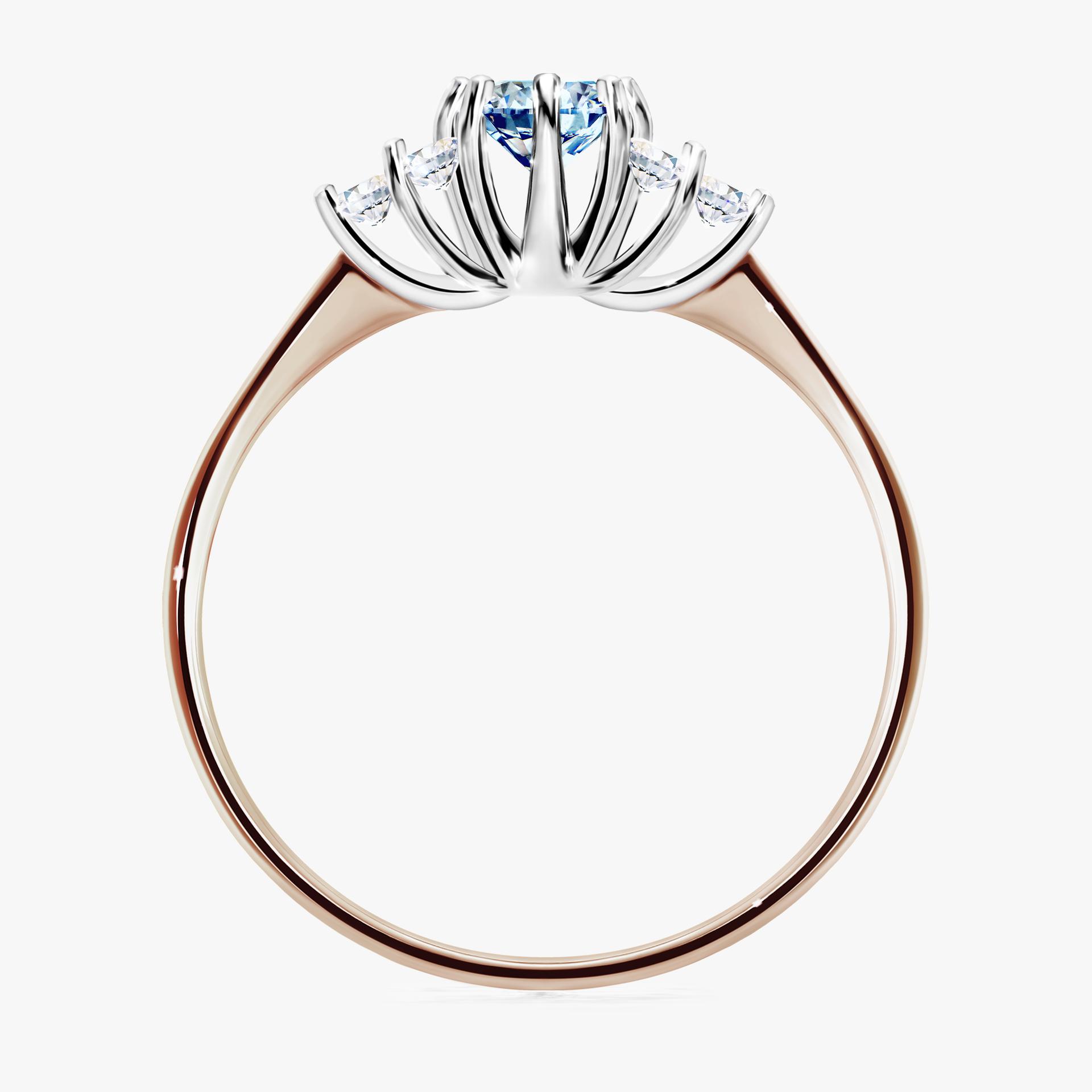 Pierscionek zareczynowy z diamentem niebieski 043 CT z rozowego zlota my lilly 02