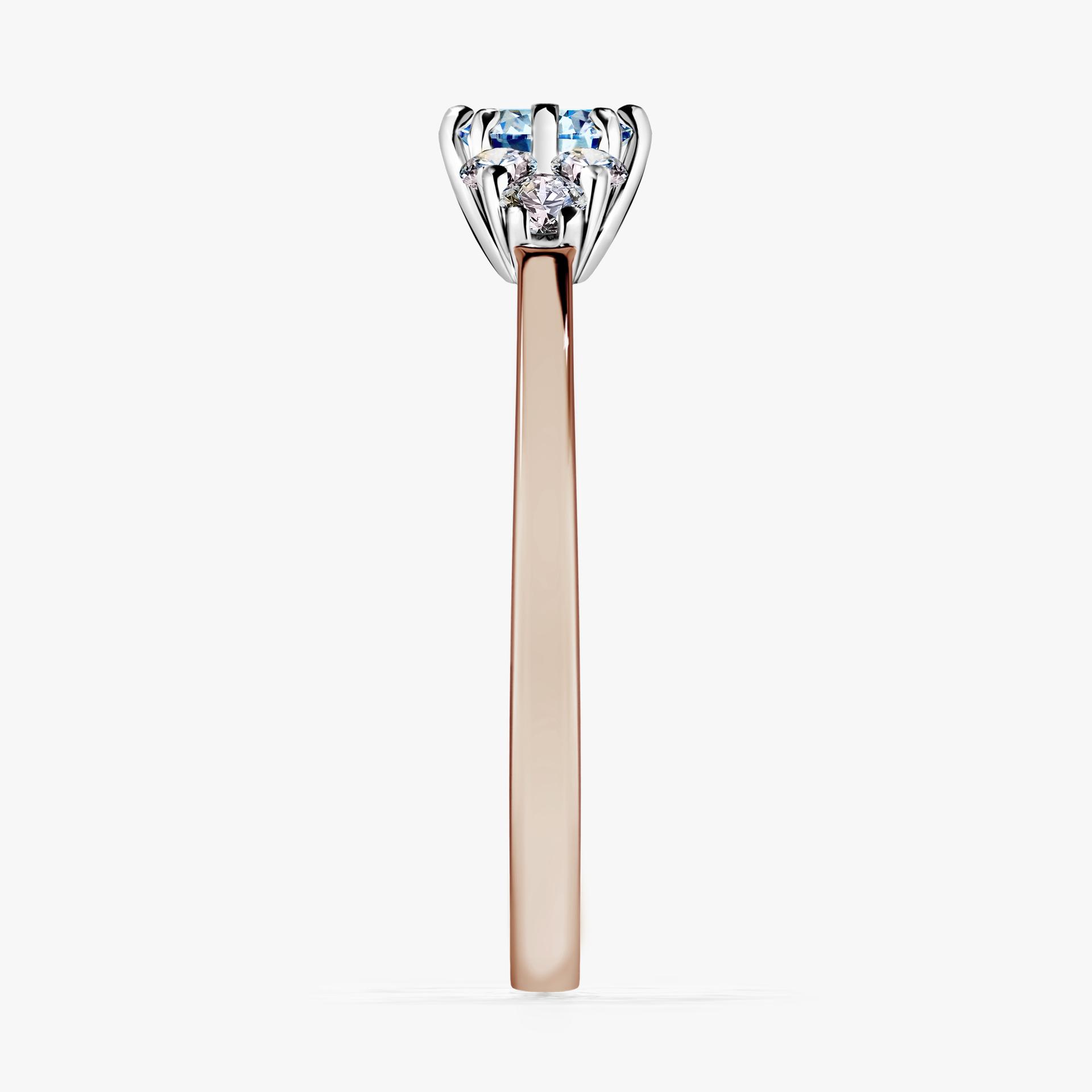 Pierscionek zareczynowy z diamentem niebieski 043 CT z rozowego zlota my lilly 03
