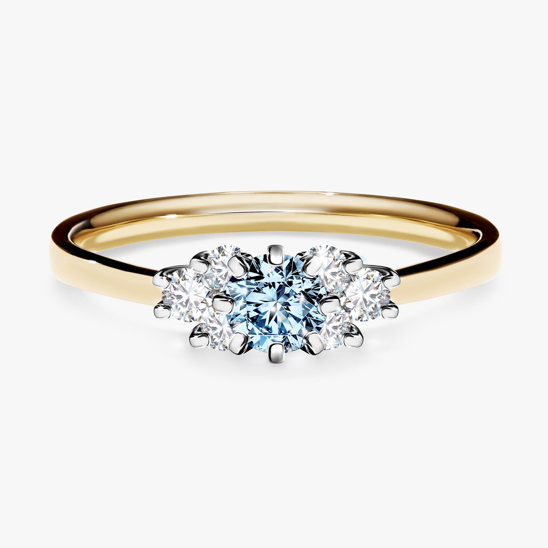 Pierscionek zareczynowy z diamentem niebieski 043 CT z zoltego zlota my lilly 01