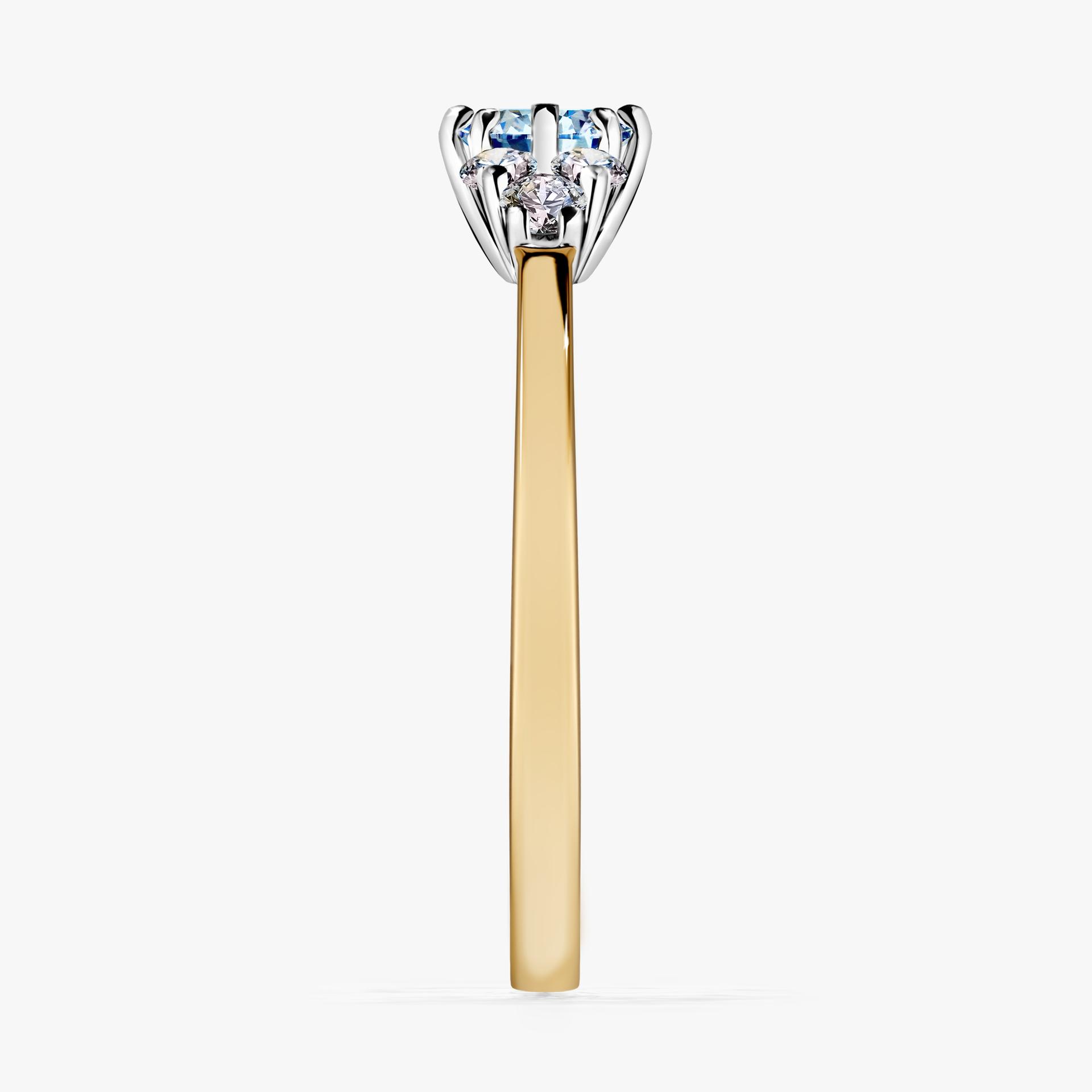 Pierscionek zareczynowy z diamentem niebieski 043 CT z zoltego zlota my lilly 03