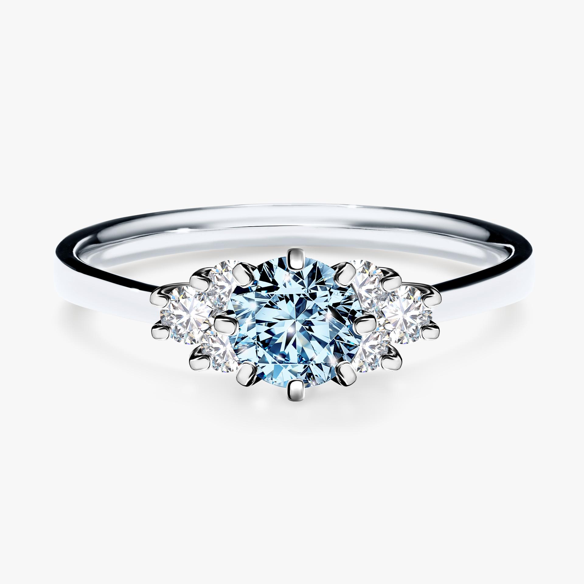 Pierscionek zareczynowy z diamentem niebieski 068 CT z bialego zlota my lilly 01