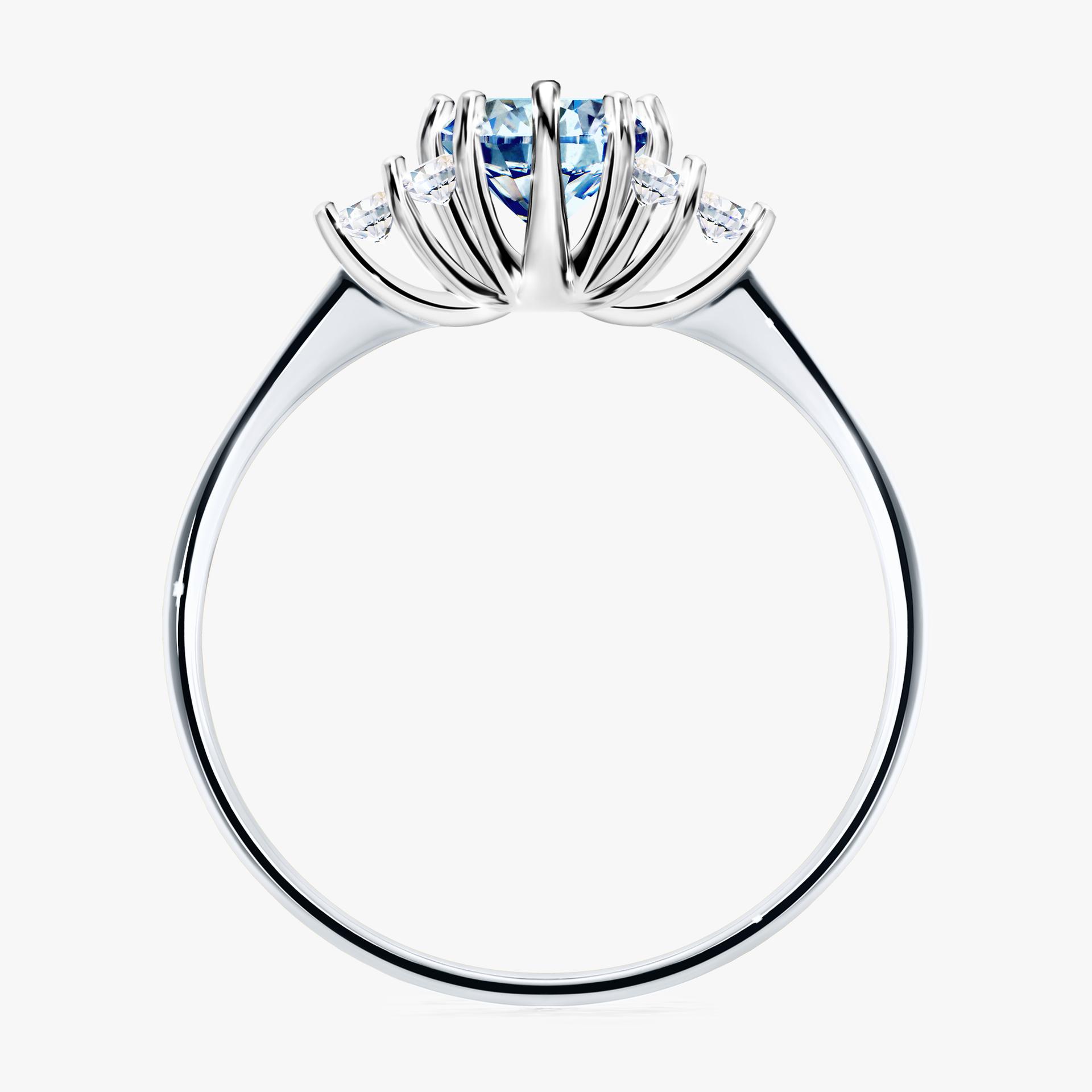 Pierscionek zareczynowy z diamentem niebieski 068 CT z bialego zlota my lilly 02