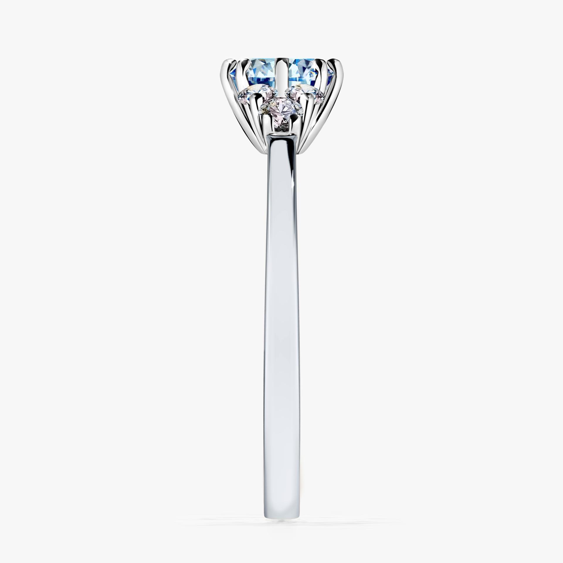 Pierscionek zareczynowy z diamentem niebieski 068 CT z bialego zlota my lilly 03