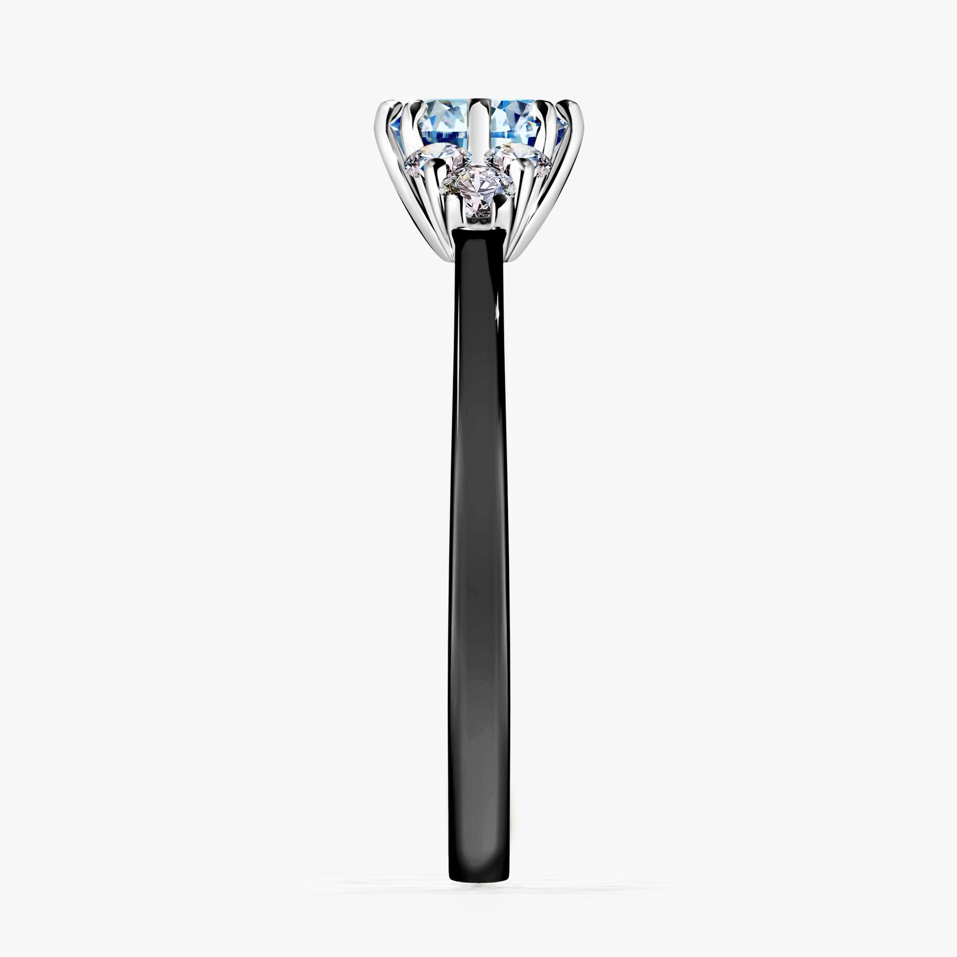 Pierscionek zareczynowy z diamentem niebieski 068 CT z czarnego zlota my lilly 03