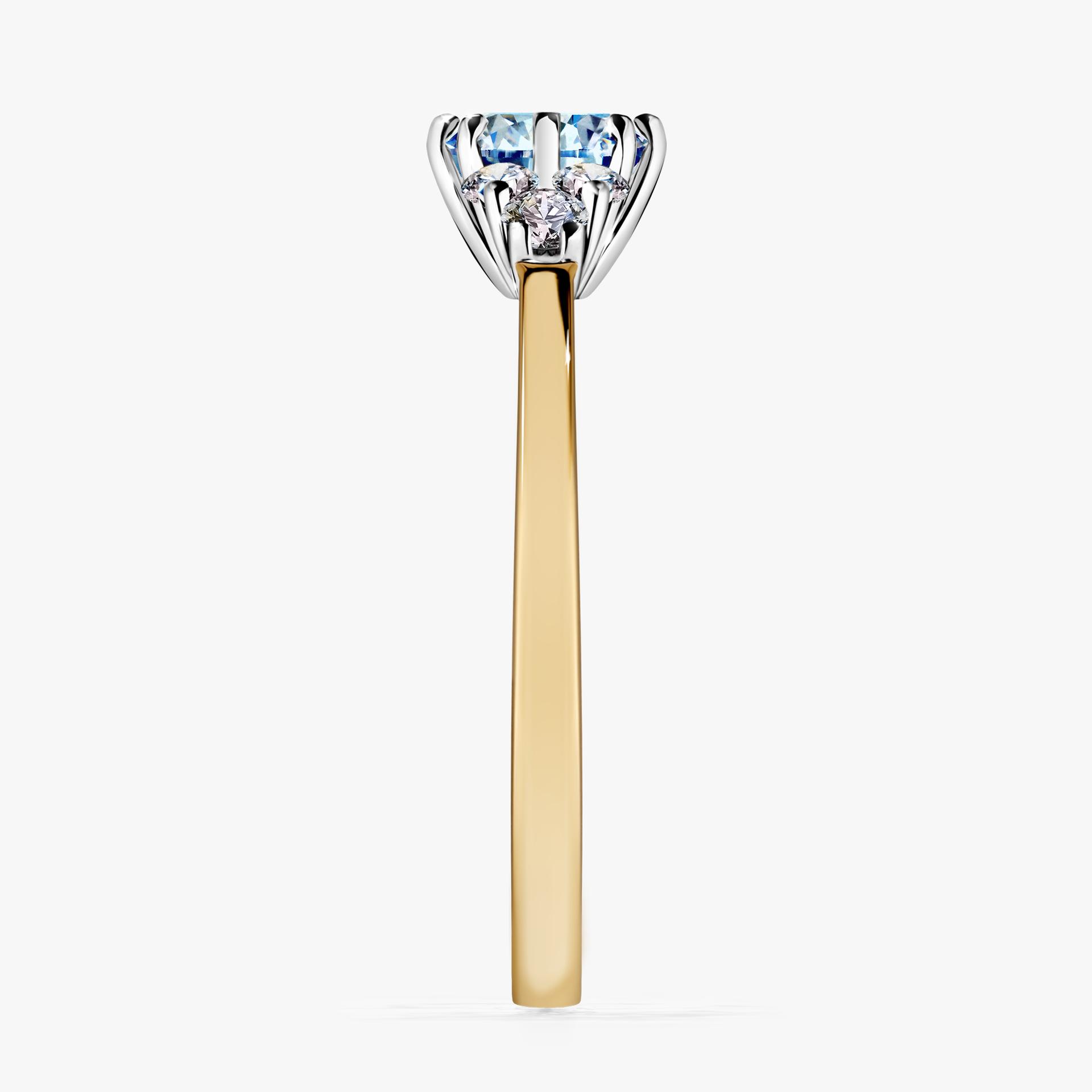 Pierscionek zareczynowy z diamentem niebieski 068 CT z zoltego zlota my lilly 03