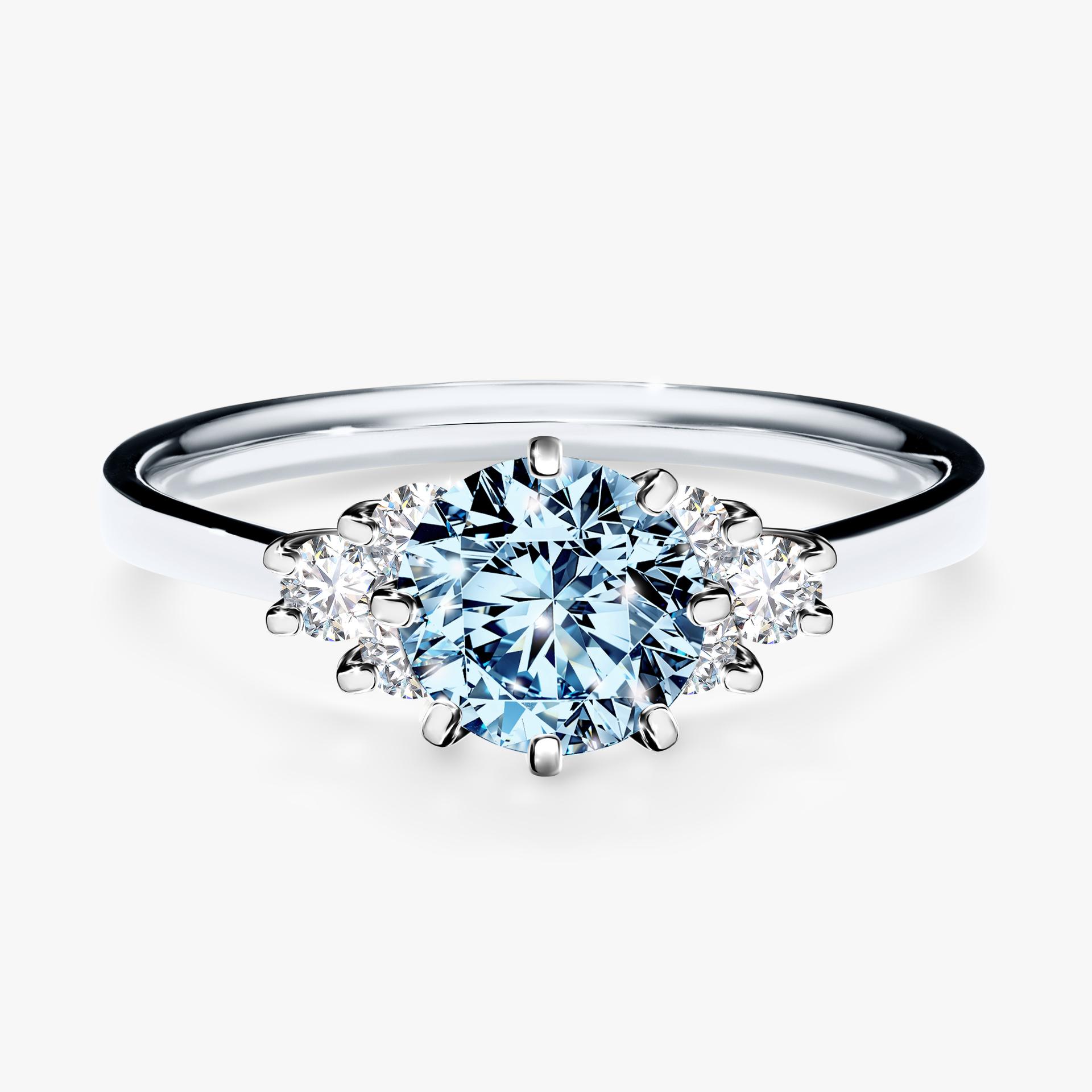 Pierscionek zareczynowy z diamentem niebieski 098 CT z bialego zlota my lilly 01