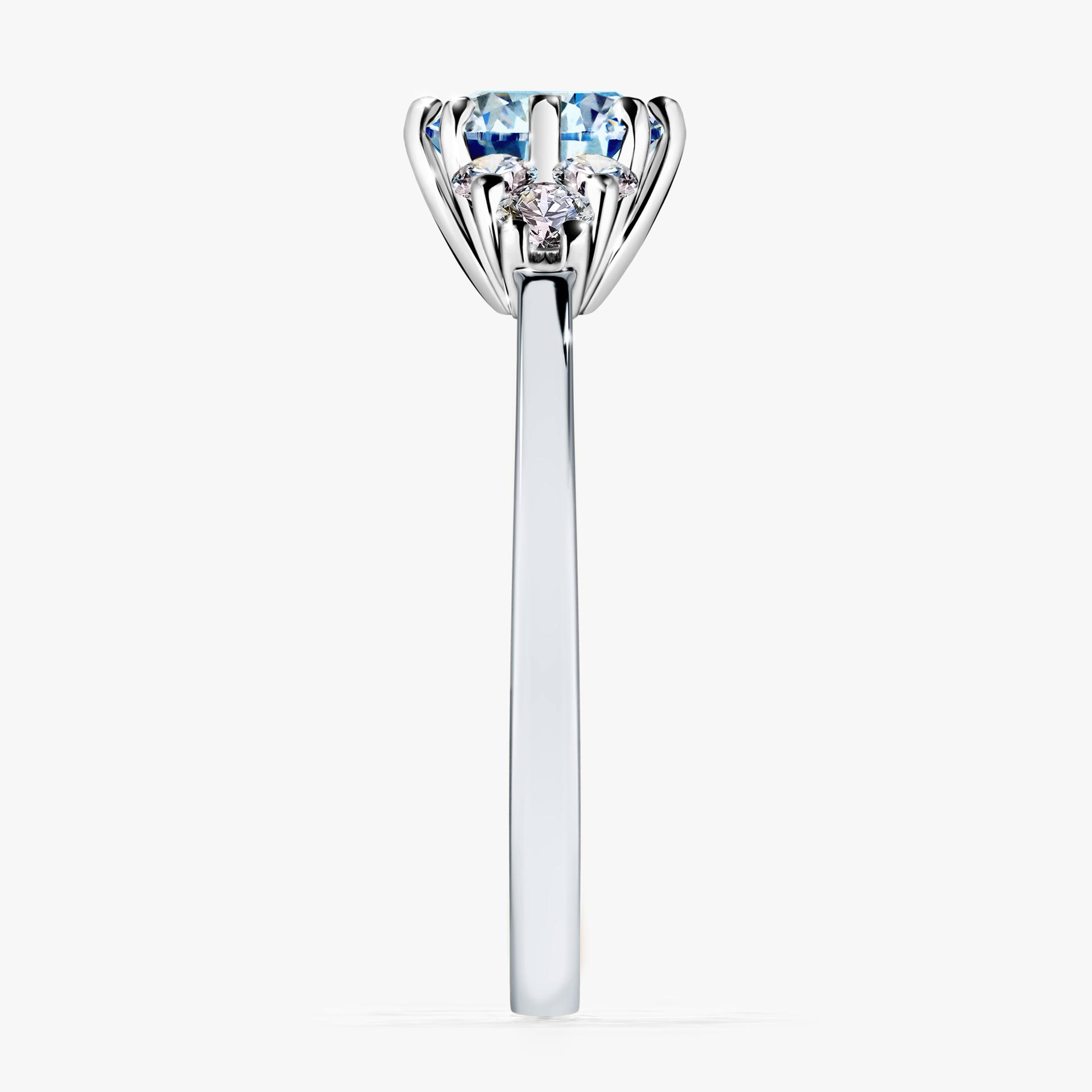 Pierscionek zareczynowy z diamentem niebieski 098 CT z bialego zlota my lilly 03