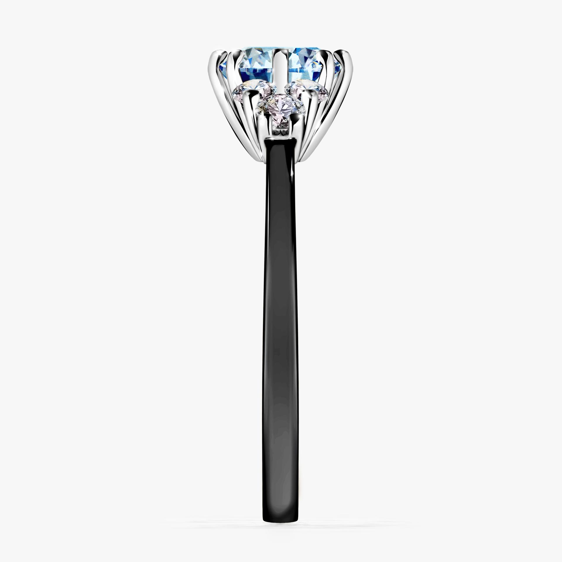 Pierscionek zareczynowy z diamentem niebieski 098 CT z czarnego zlota my lilly 03