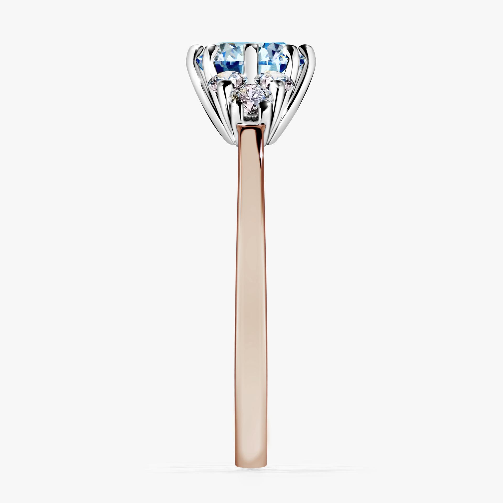 Pierścionek zaręczynowy My Lilly z różowego złota z niebieskim diamentem 0,98ct