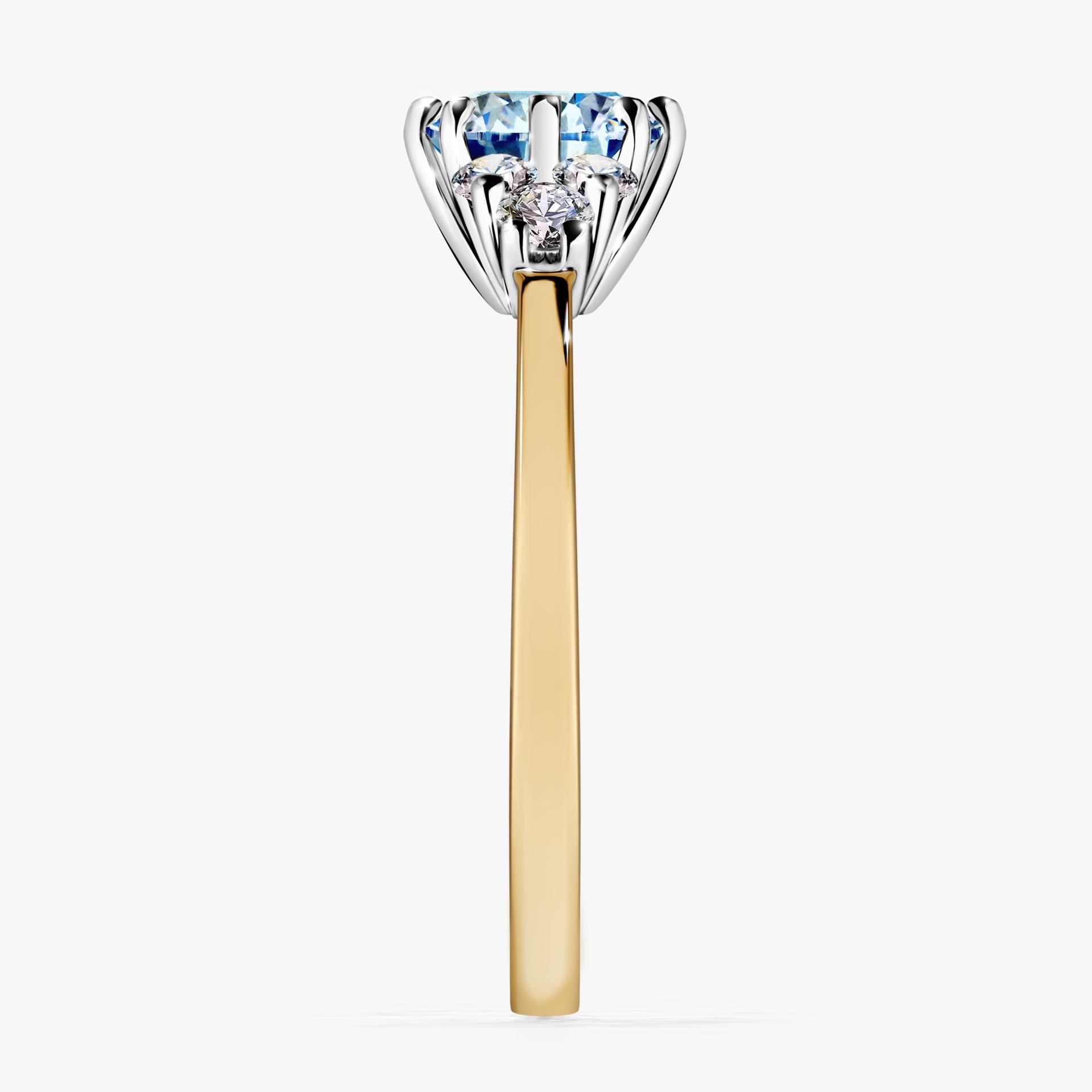 Pierscionek zareczynowy z diamentem niebieski 098 CT z zoltego zlota my lilly 03