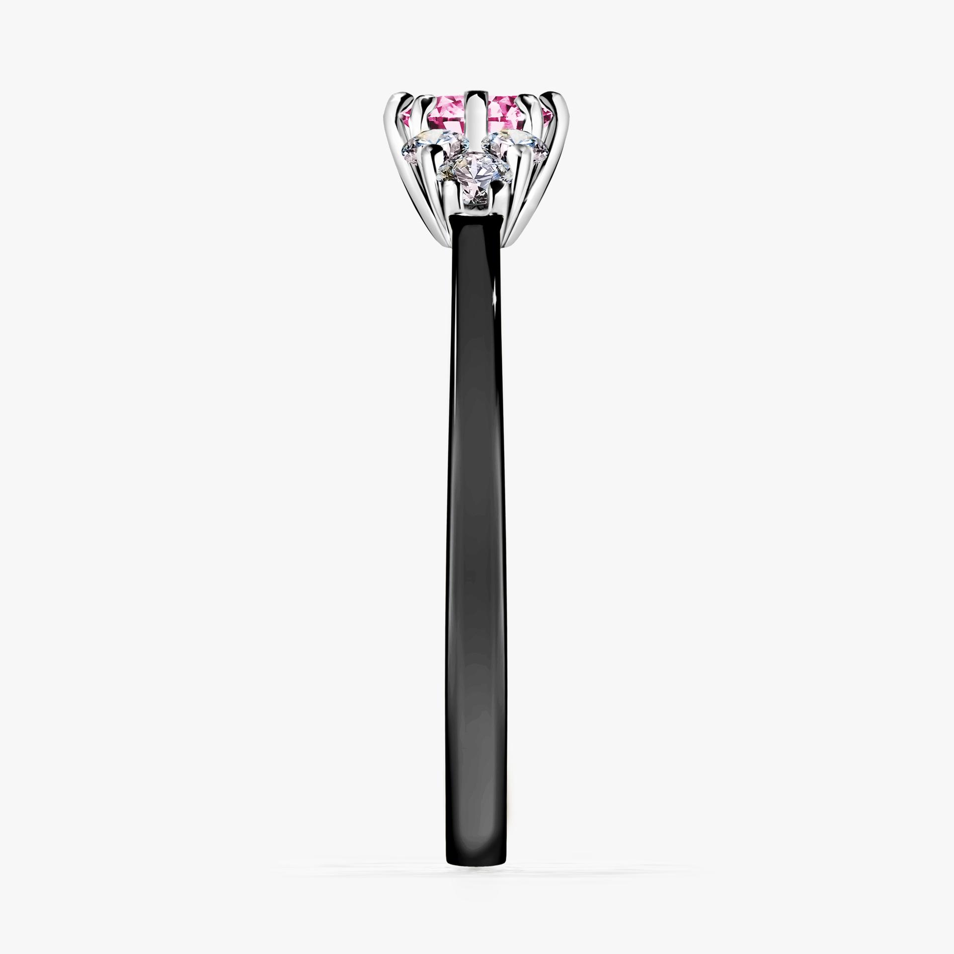 Pierscionek zareczynowy z diamentem rozowy 043 CT z czarnego zlota my lilly 03