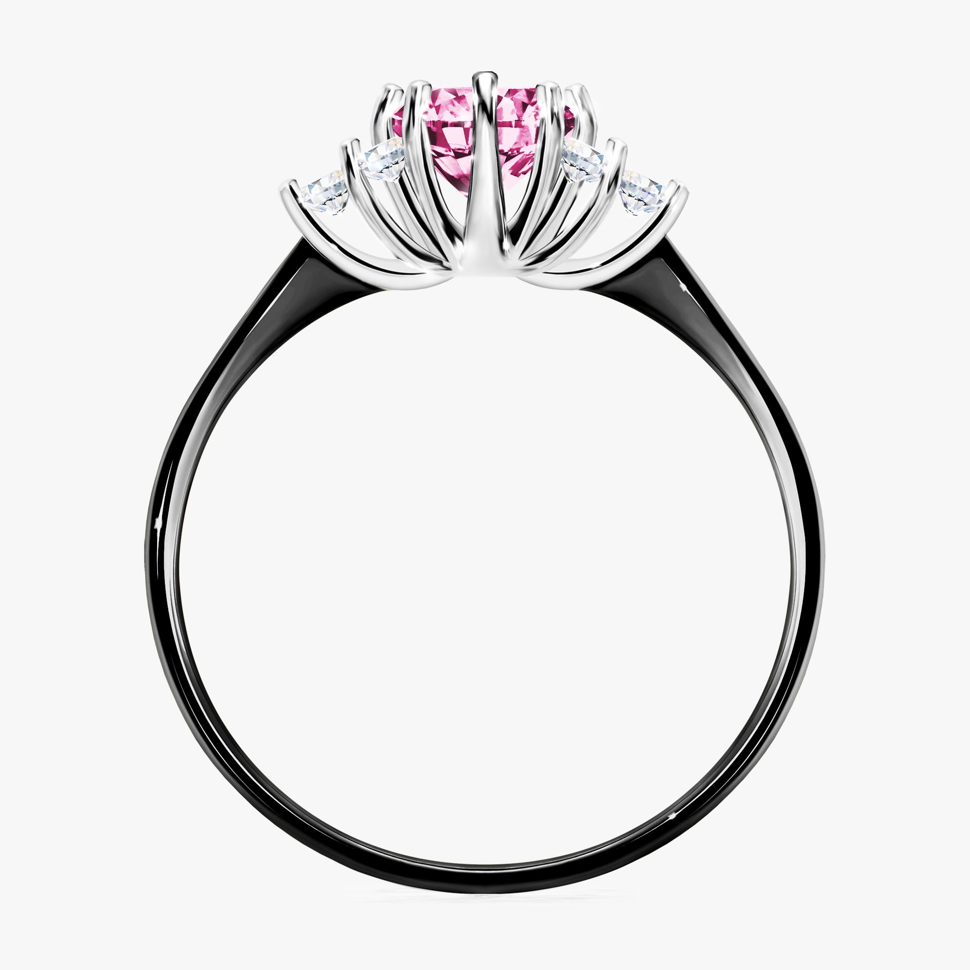 Pierscionek zareczynowy z diamentem rozowy 068 CT z czarnego zlota my lilly 02