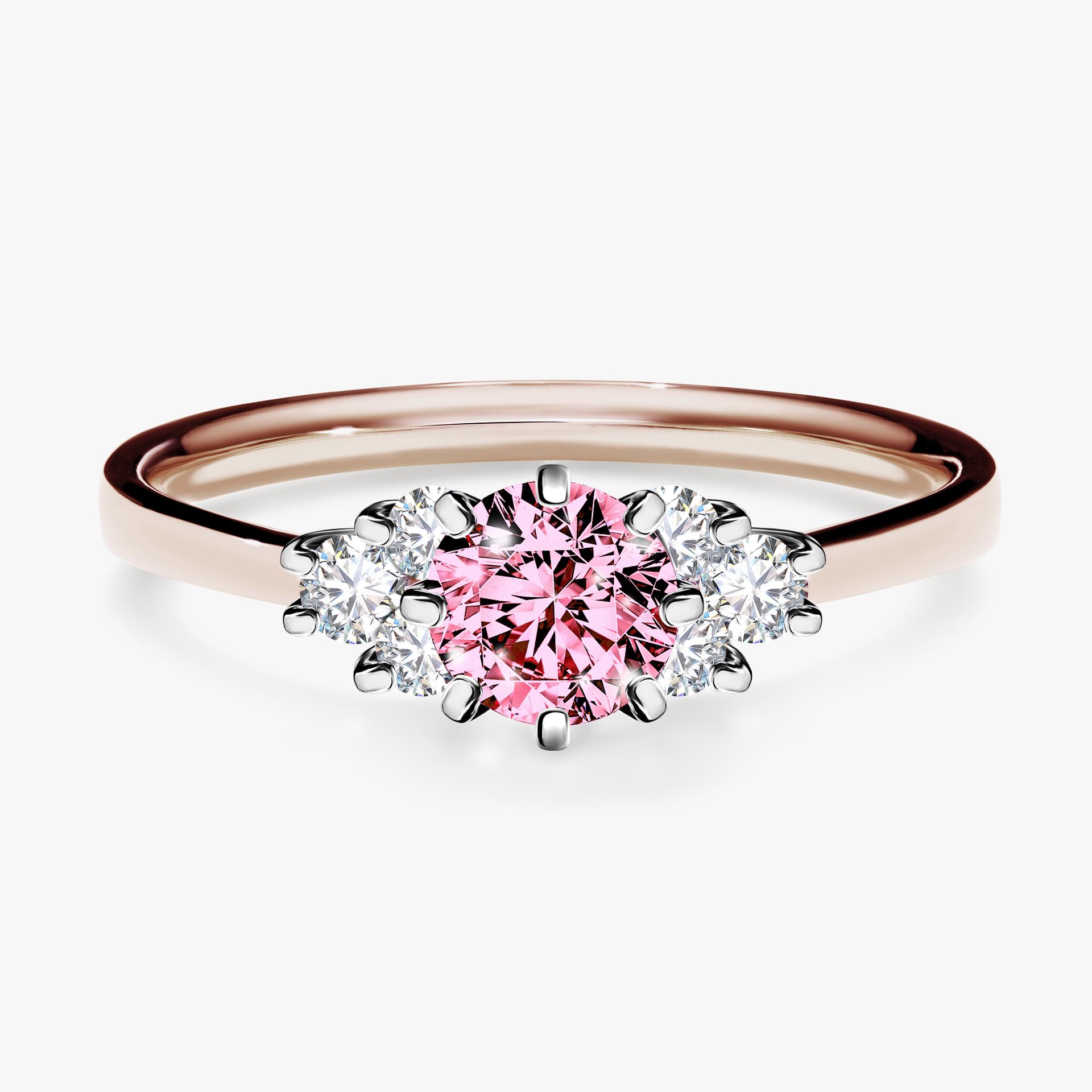 Pierscionek zareczynowy z diamentem rozowy 068 CT z rozowego zlota my lilly 01