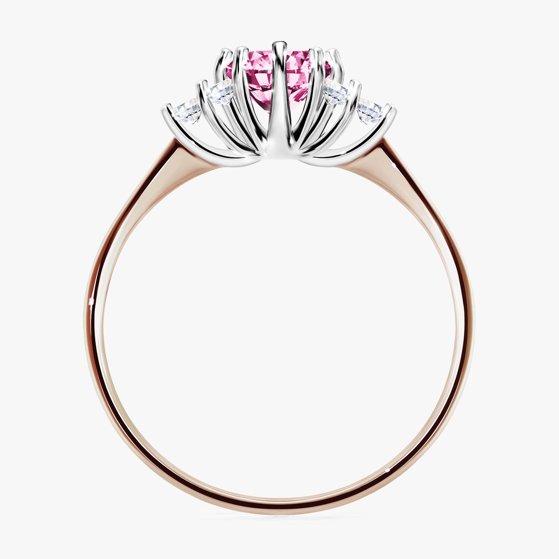 Pierscionek zareczynowy z diamentem rozowy 068 CT z rozowego zlota my lilly 02