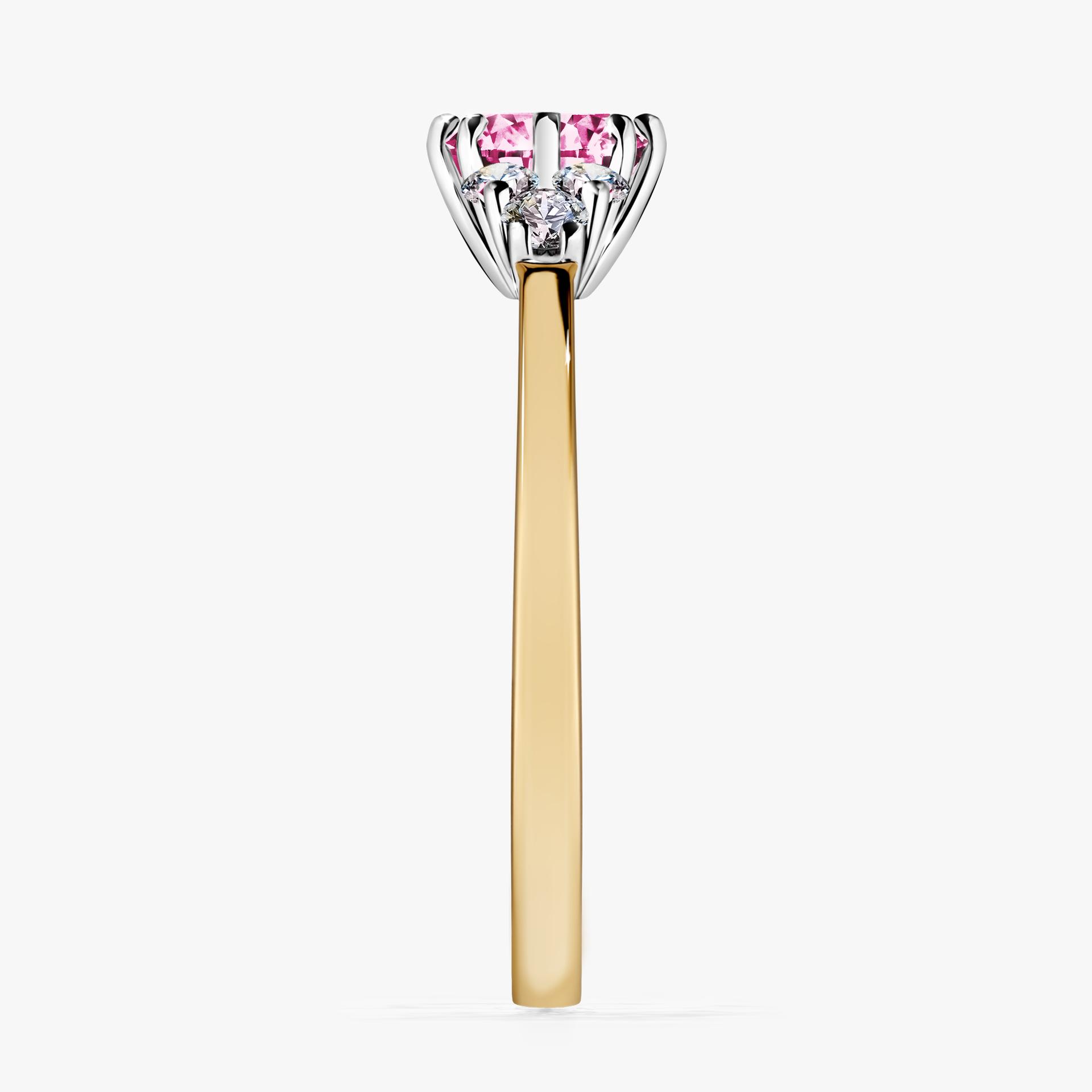 Pierścionek zaręczynowy My Lilly z żółtego złota z różowym diamentem 0,68ct