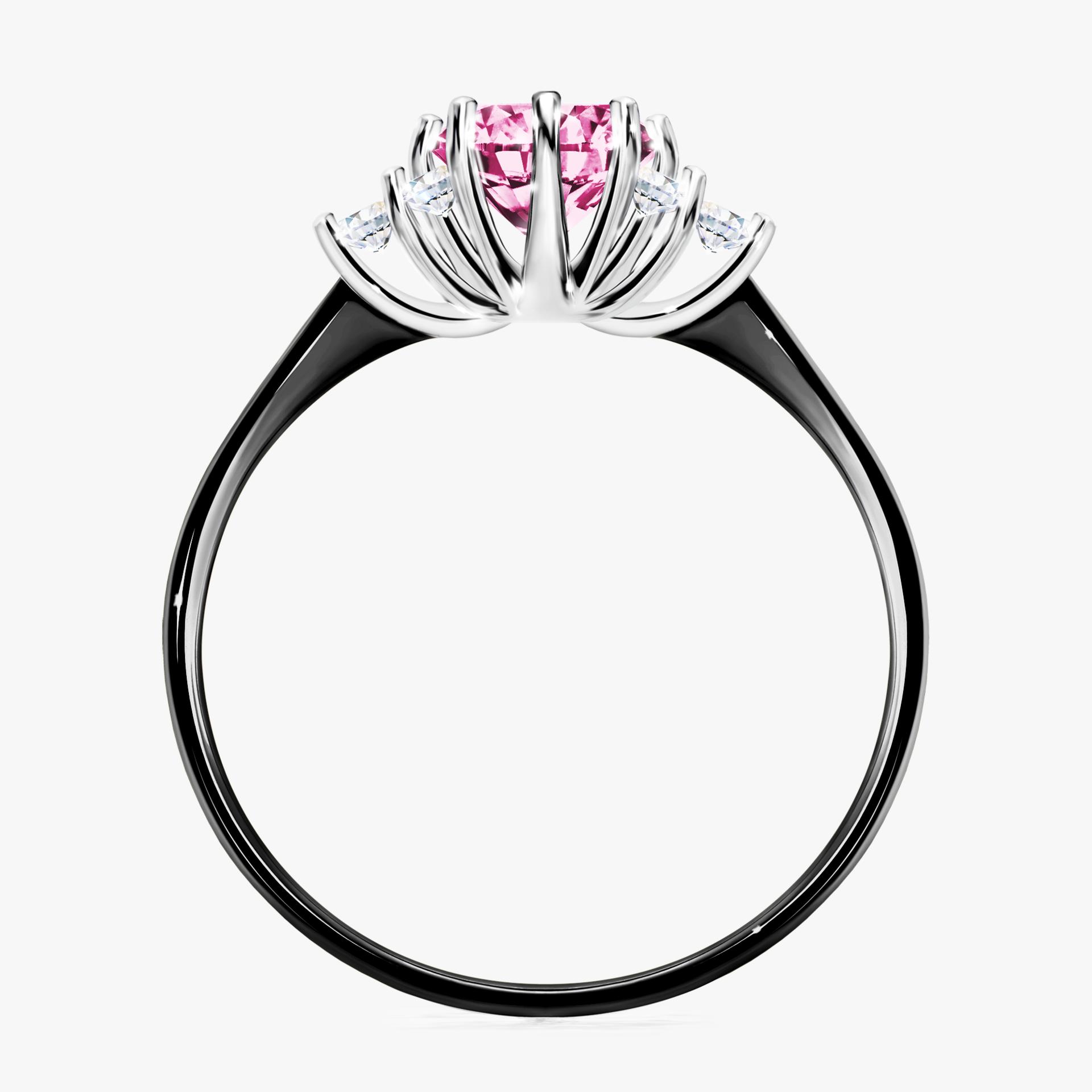 Pierścionek zaręczynowy My Lilly z czarnego złota z różowym diamentem 0,98ct