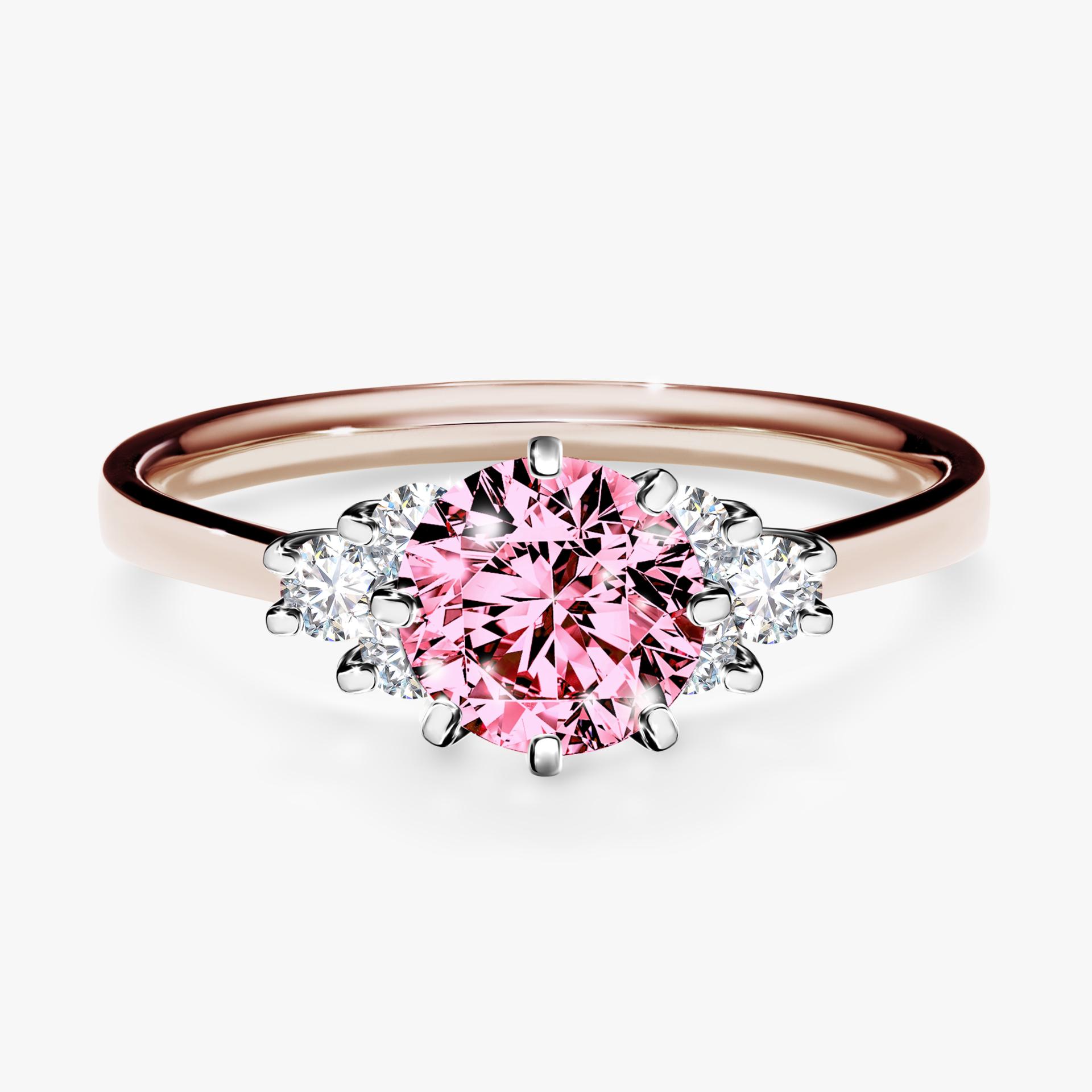 Pierscionek zareczynowy z diamentem rozowy 098 CT z rozowego zlota my lilly 01