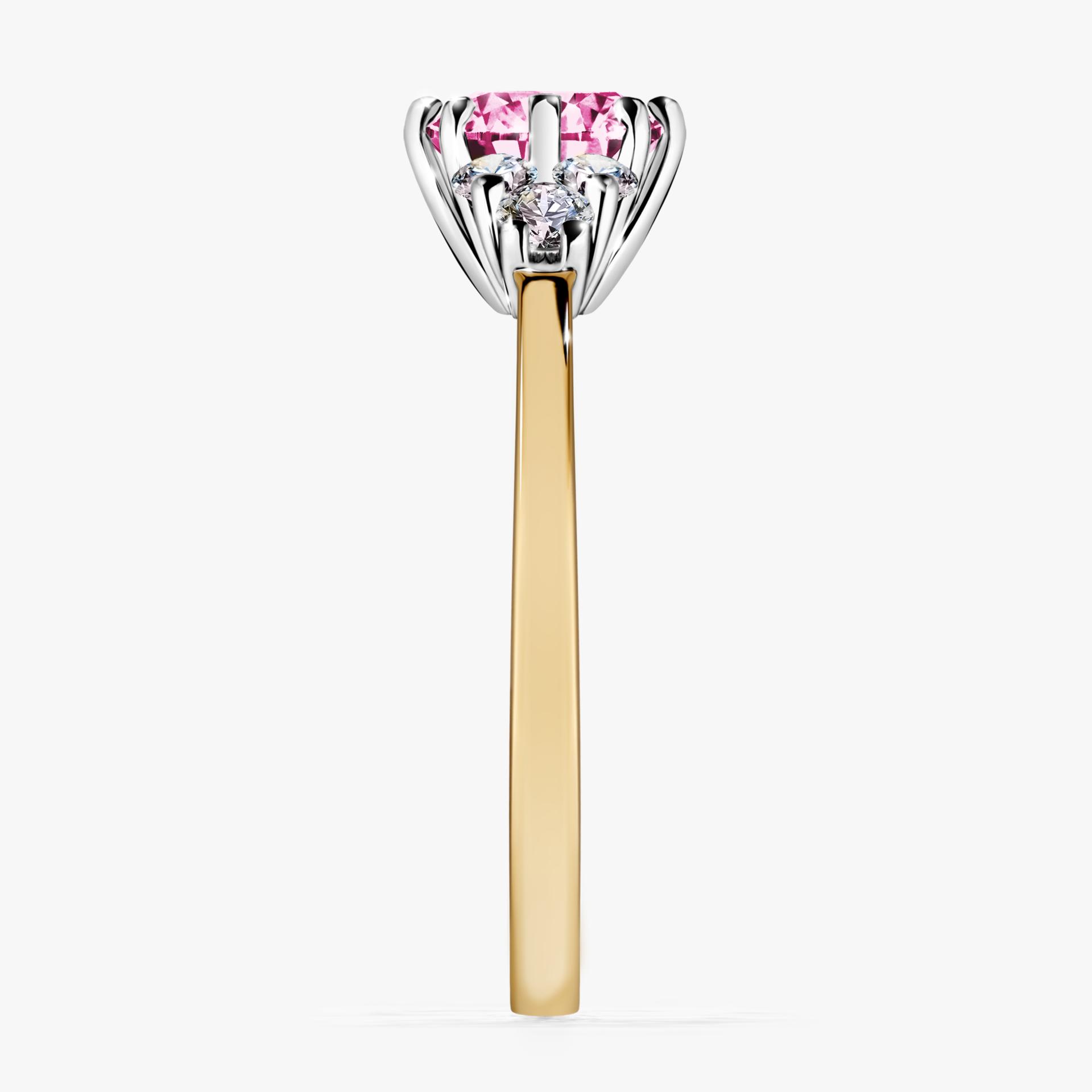 Pierscionek zareczynowy z diamentem rozowy 098 CT z zoltego zlota my lilly 03
