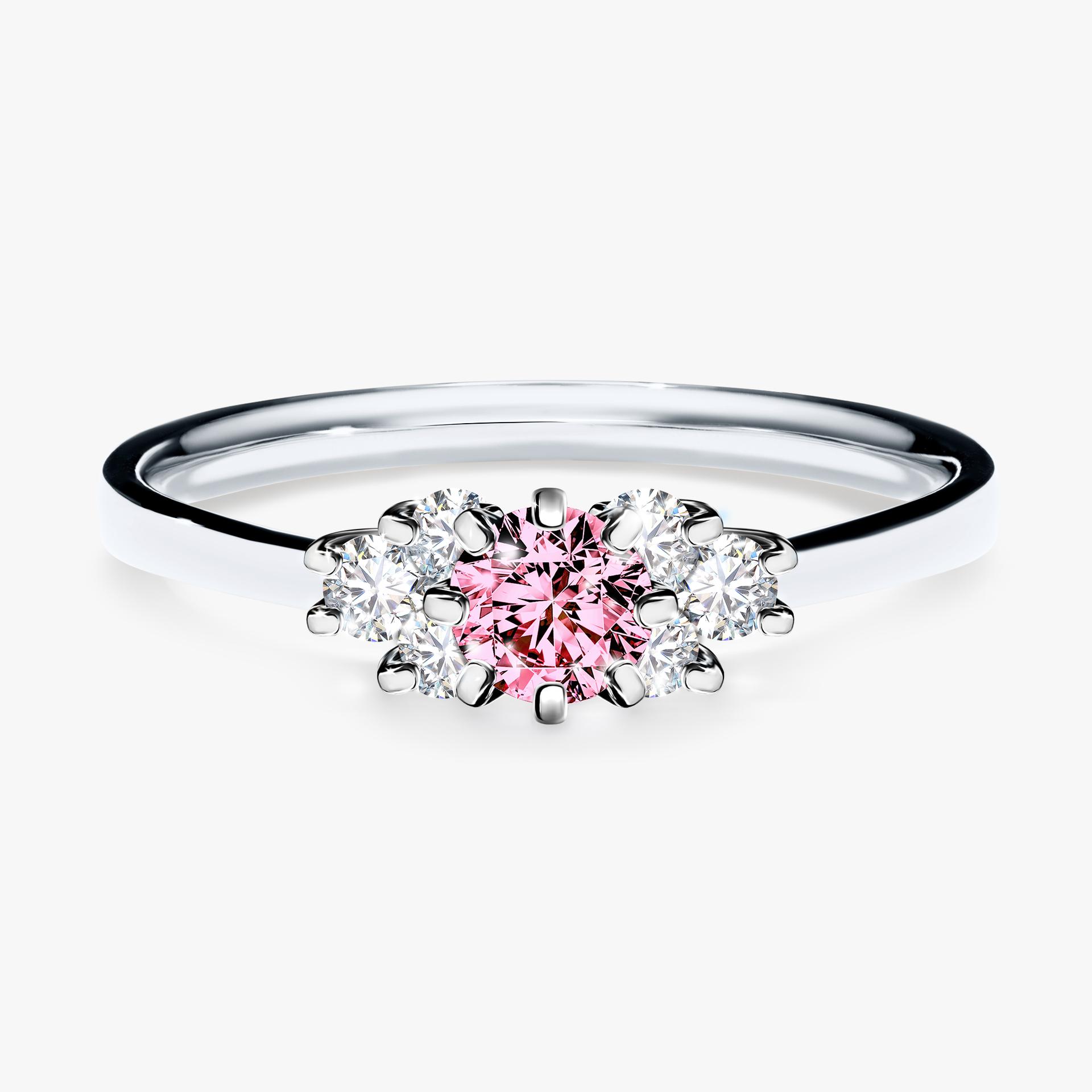 Pierscionek zareczynowy z diamentem rozowym 043 CT z bialego zlota my lilly 01