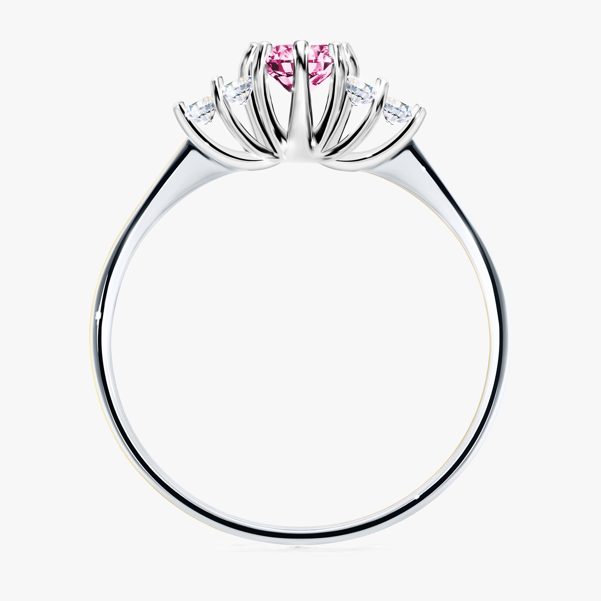 Pierscionek zareczynowy z diamentem rozowym 043 CT z bialego zlota my lilly 02