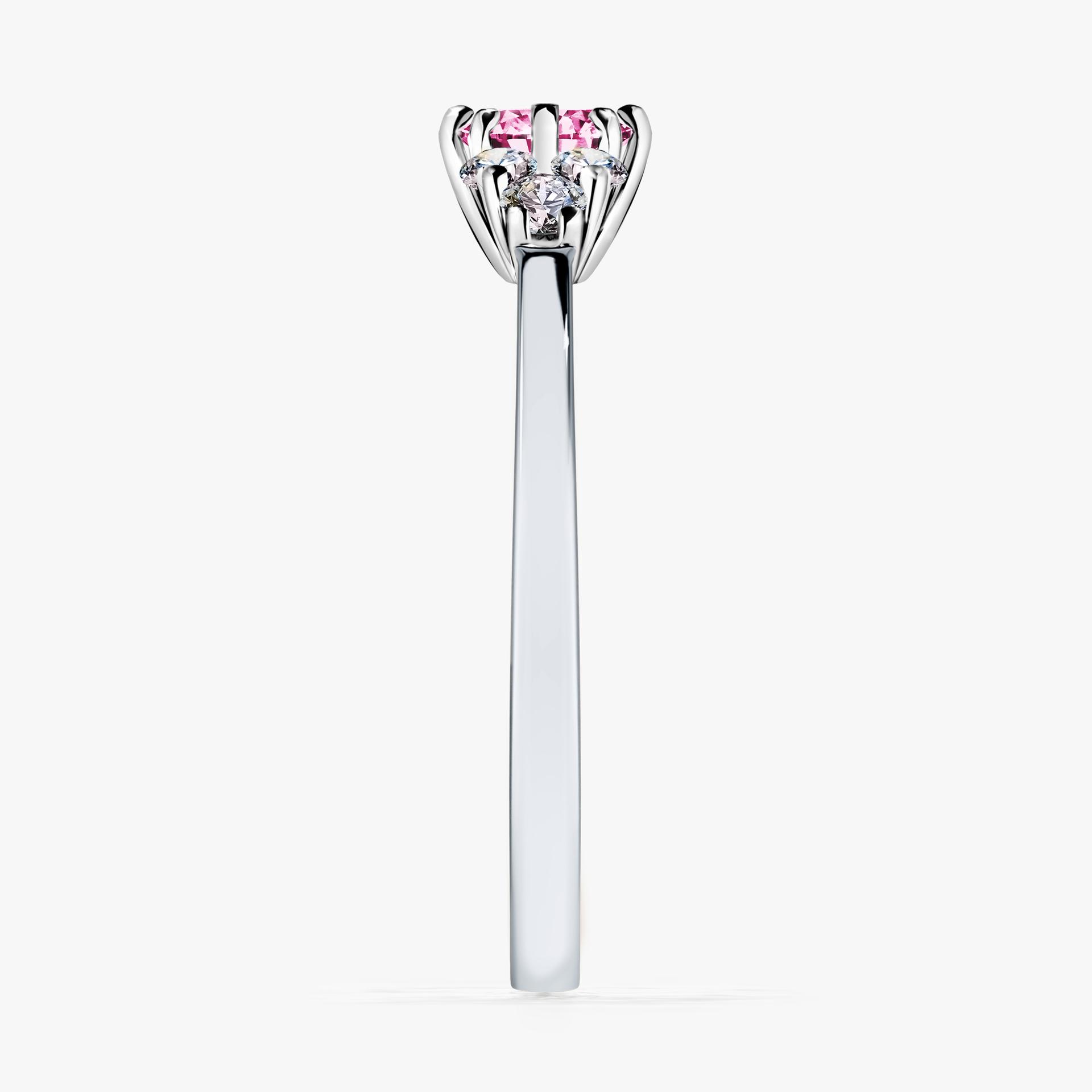 Pierscionek zareczynowy z diamentem rozowym 043 CT z bialego zlota my lilly 03