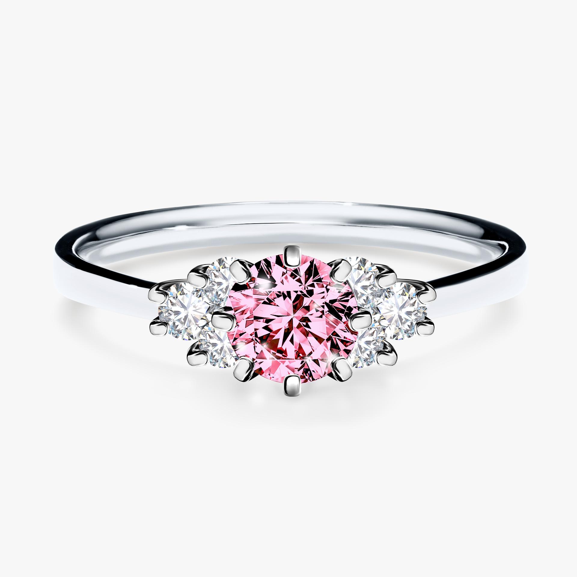 Pierscionek zareczynowy z diamentem rozowym 068 CT z bialego zlota my lilly 01