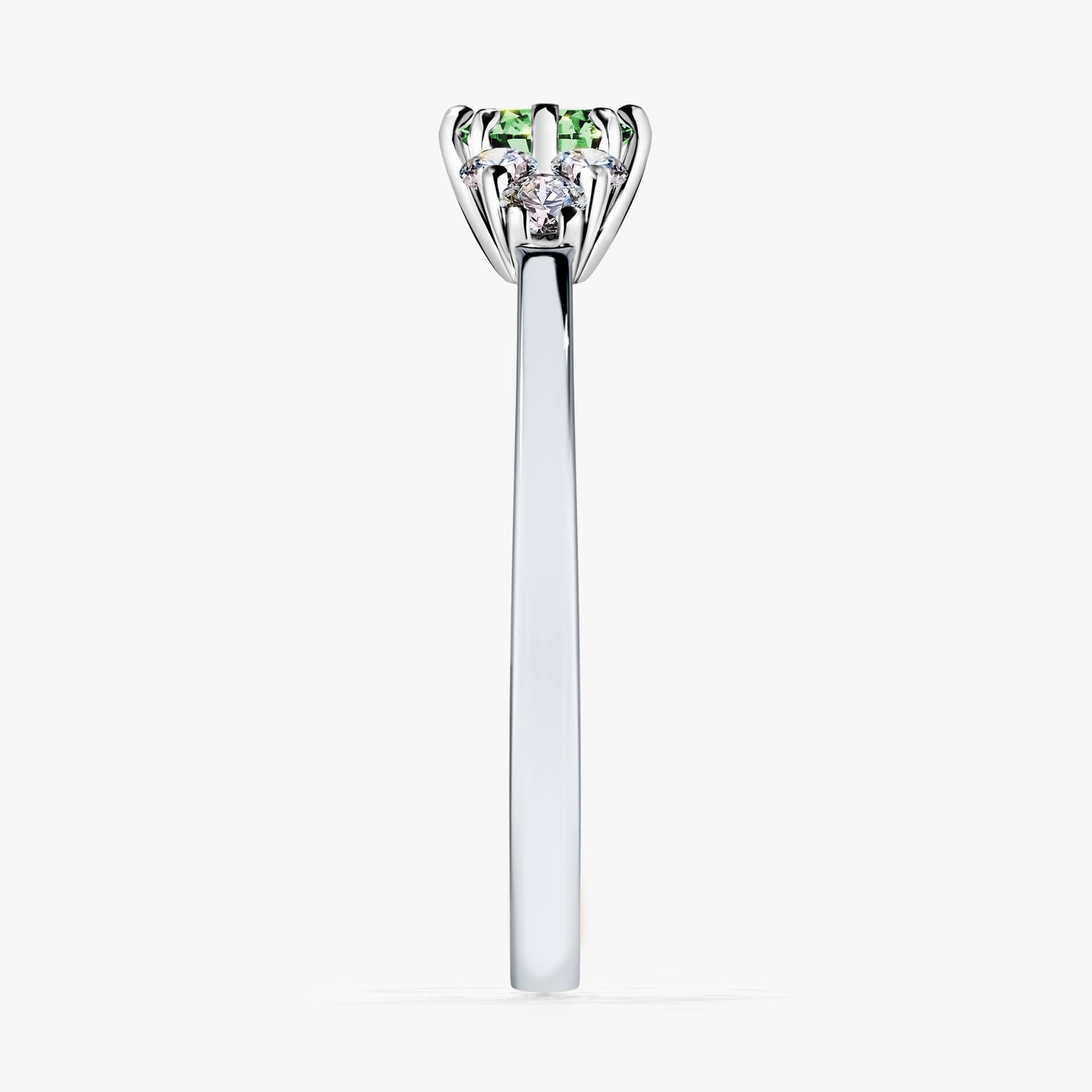 Pierscionek zareczynowy z diamentem zielony_ciemny 043 CT z bialego zlota my lilly 03
