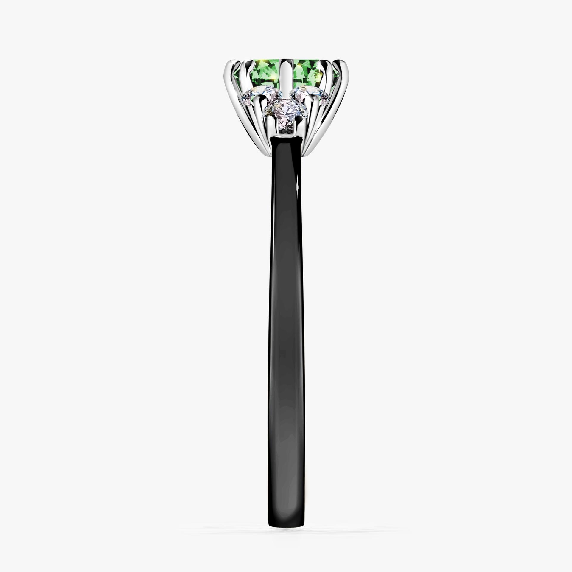 Pierscionek zareczynowy z diamentem zielony_ciemny 068 CT z czarnego zlota my lilly 03