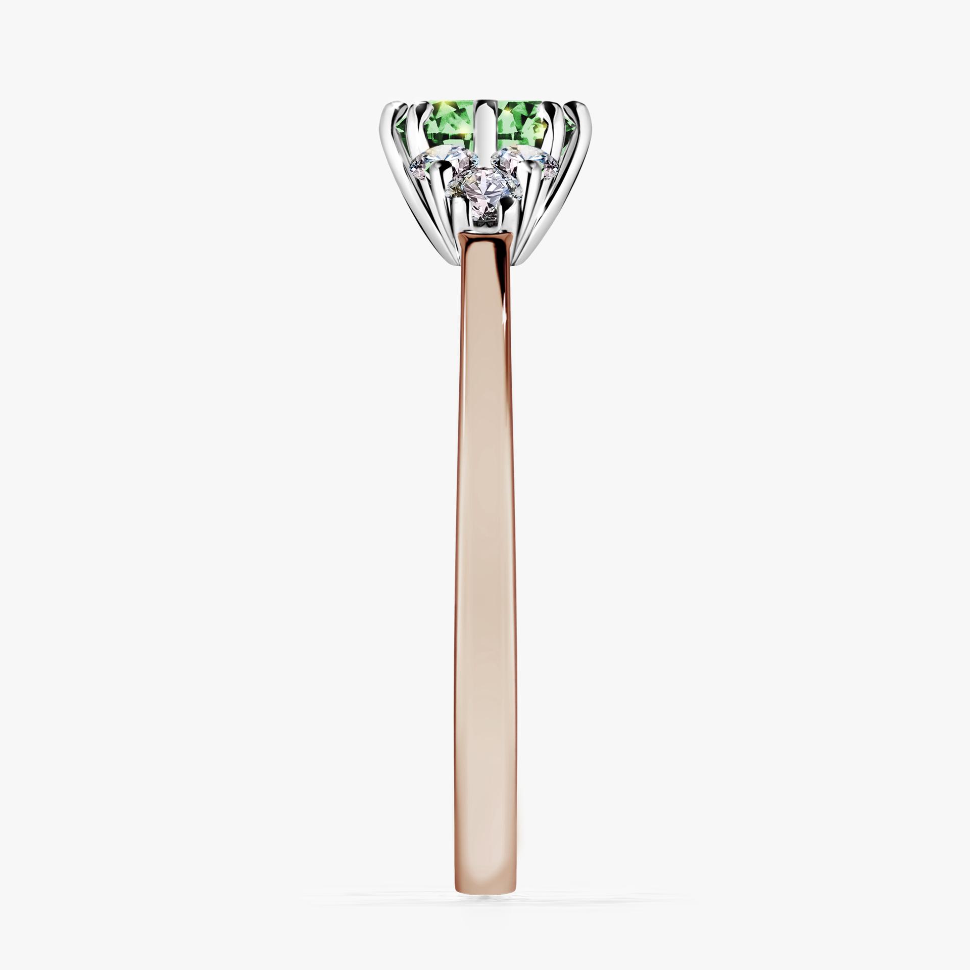 Pierscionek zareczynowy z diamentem zielony_ciemny 068 CT z rozowego zlota my lilly 03