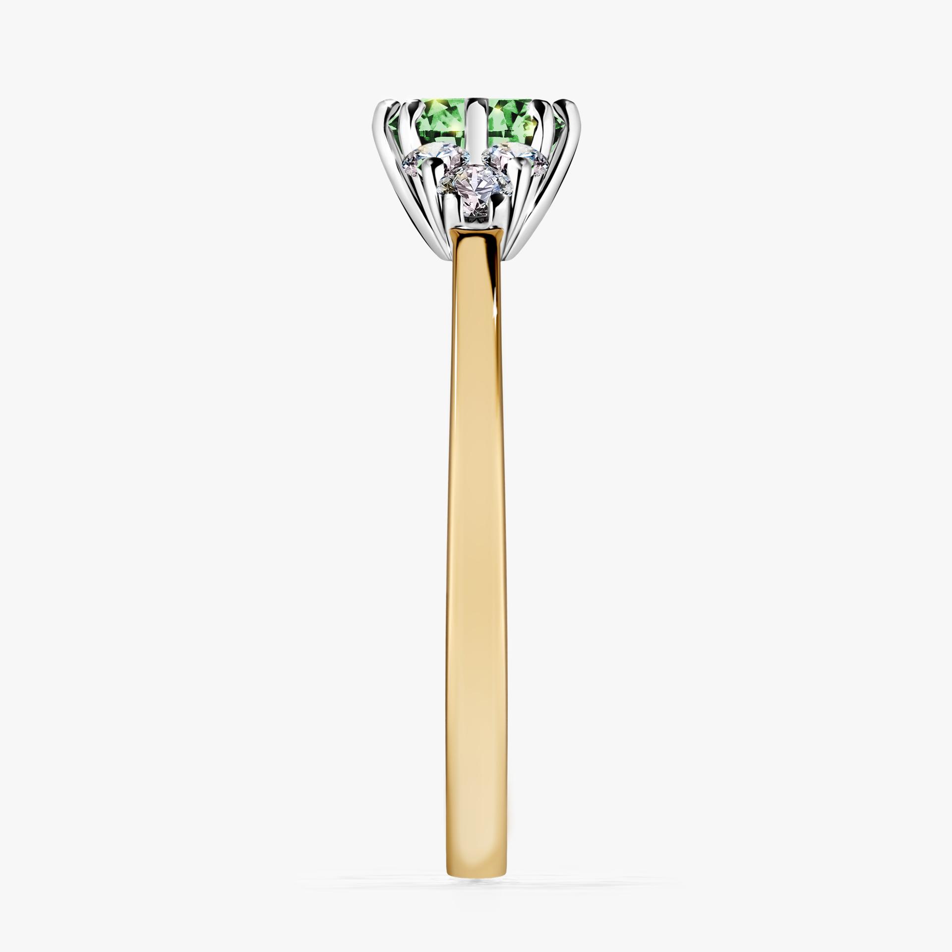 Pierscionek zareczynowy z diamentem zielony_ciemny 068 CT z zoltego zlota my lilly 03