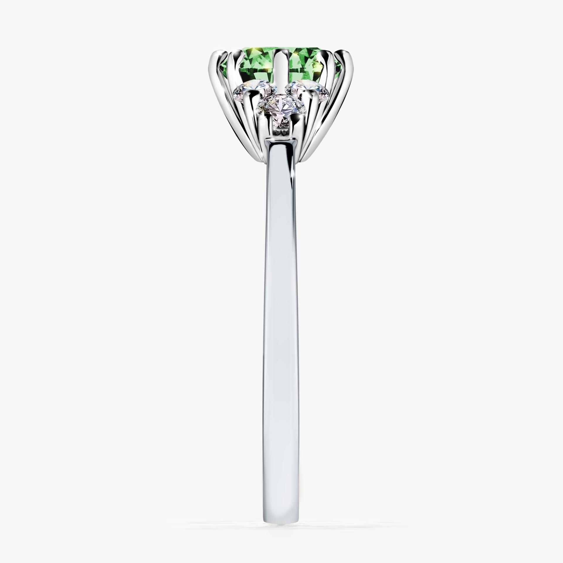 Pierscionek zareczynowy z diamentem zielony_ciemny 098 CT z bialego zlota my lilly 03